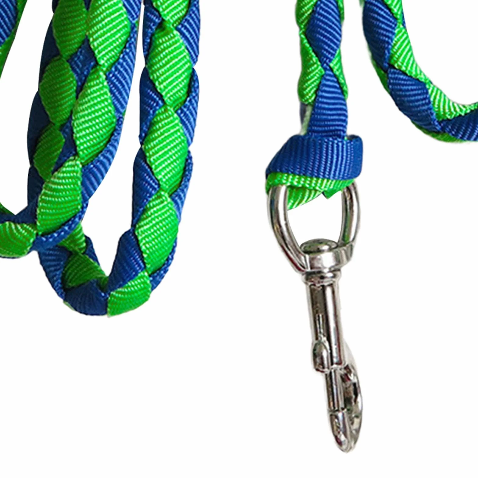 Corda per Cavallo con Attacco a Clip Sicuro, 2.5 m Verde e Blu
