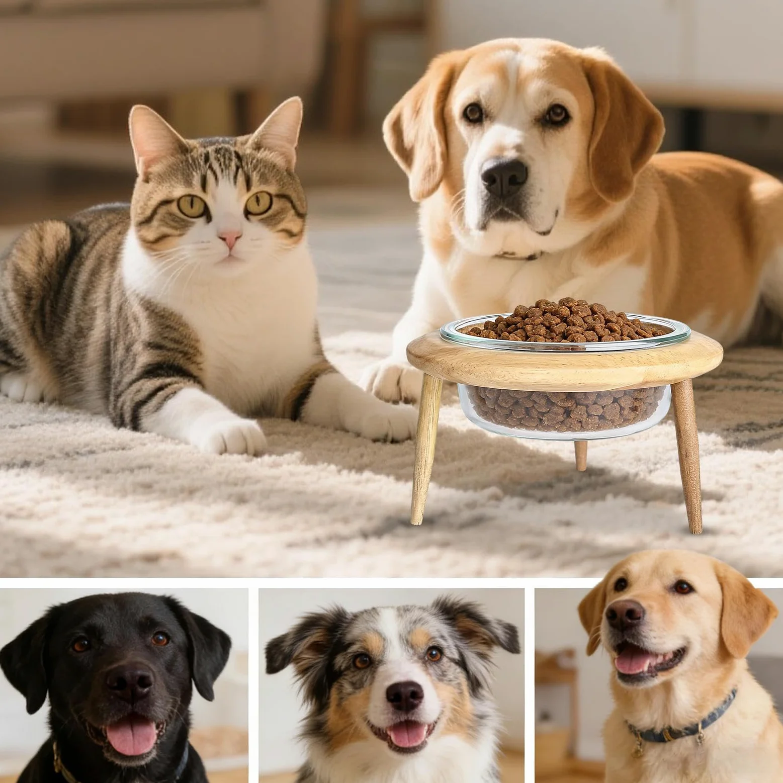 per il Cibo per Gatti in Posizione Elevata Con Supporto Anti Rigurgito Per | Vaschetta Inclinata Per Gatti Con Altezza Regolabile Per Appartamento Cucina Salotto Camera da