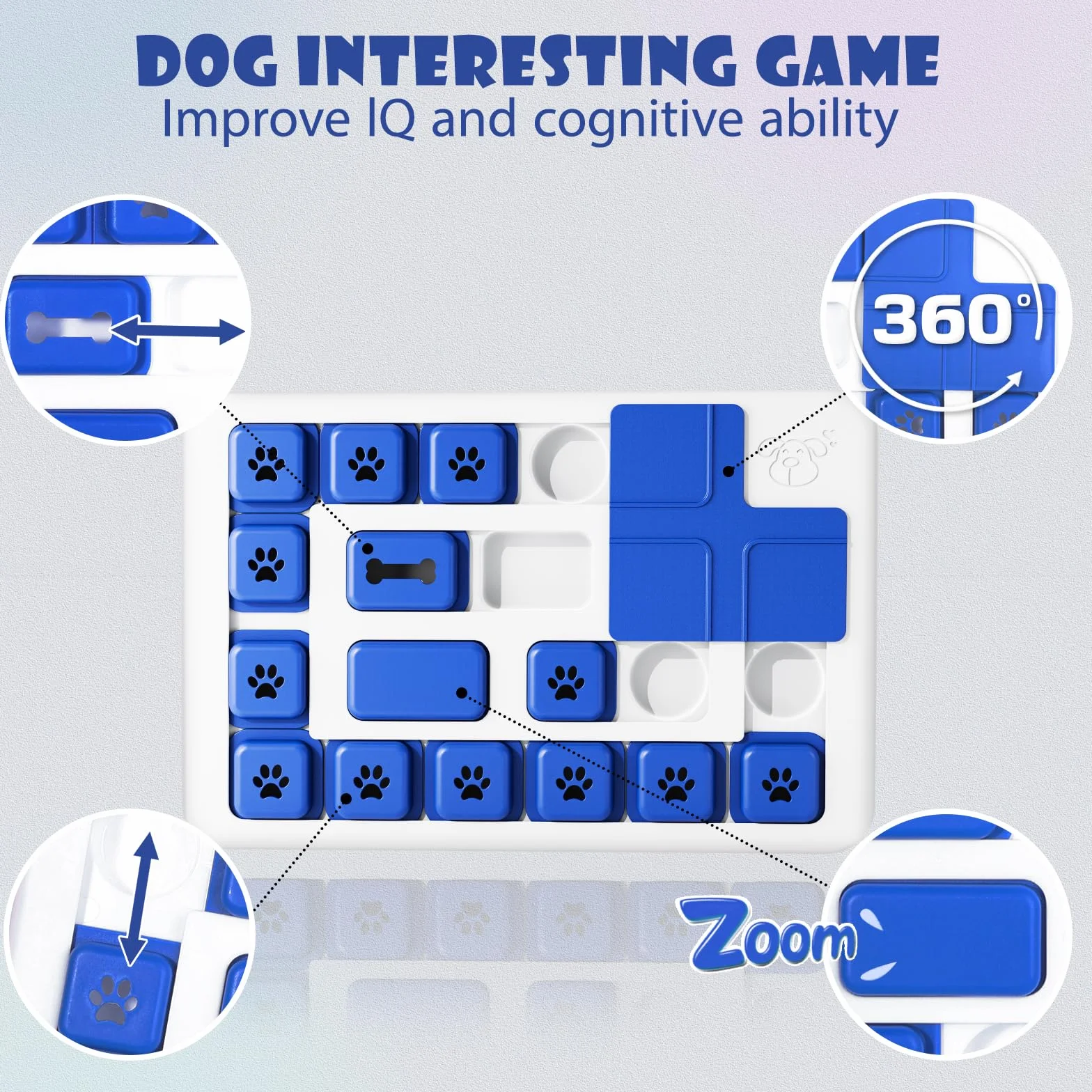 Giocattolo Intelligente Per Cani, Contro La Noia Con Suoni Squittenti, Giocattolo Per Premi, Addestramento Del Qi, Lavabile, Per Cani Di Piccola Taglia Di Tutte Le Taglie,Blu