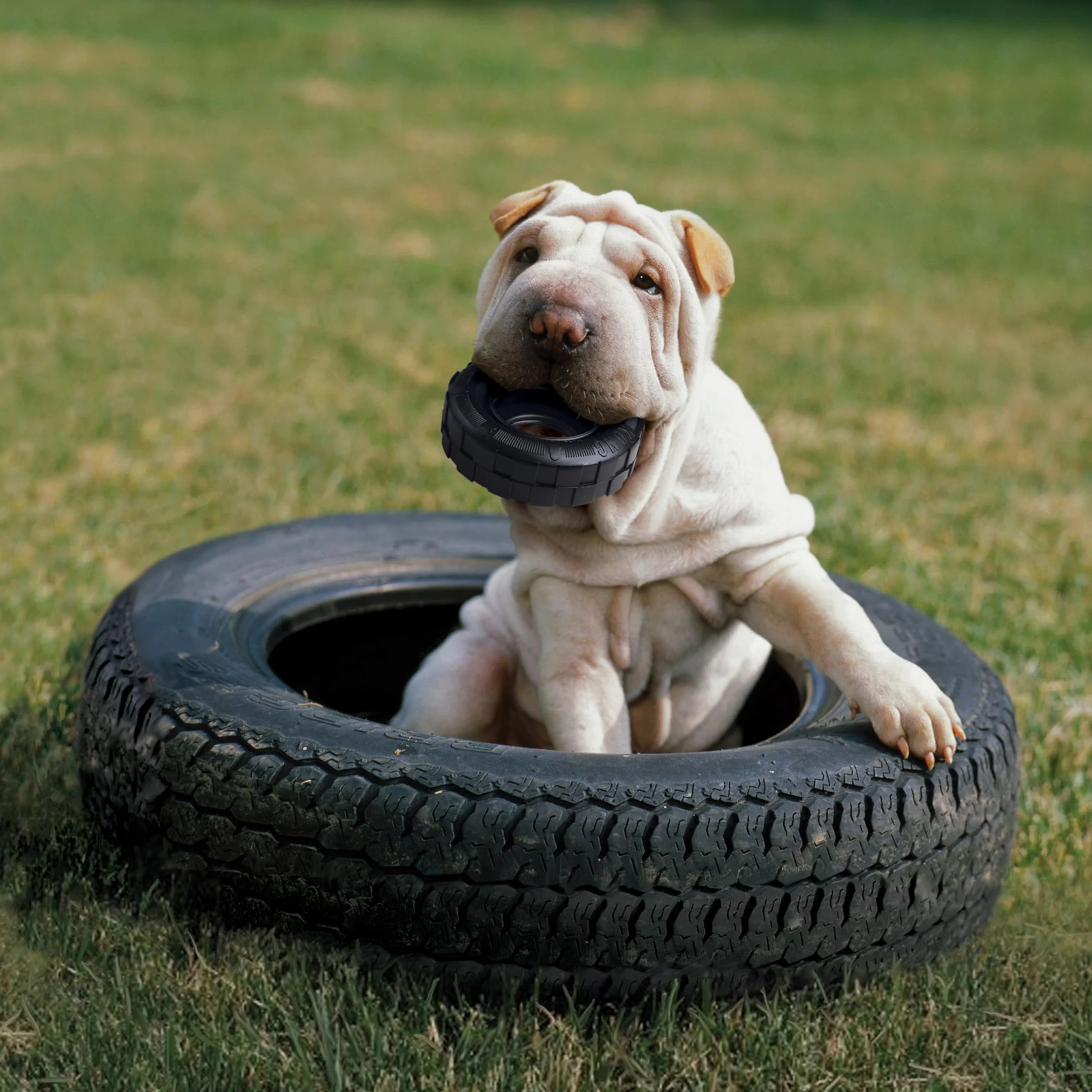 KONG Extreme Tires - Giocattolo per Cani in Gomma Naturale Durevole - Dispenser di Biscotti per Cani - Per Cani Di Taglia Media/Grande