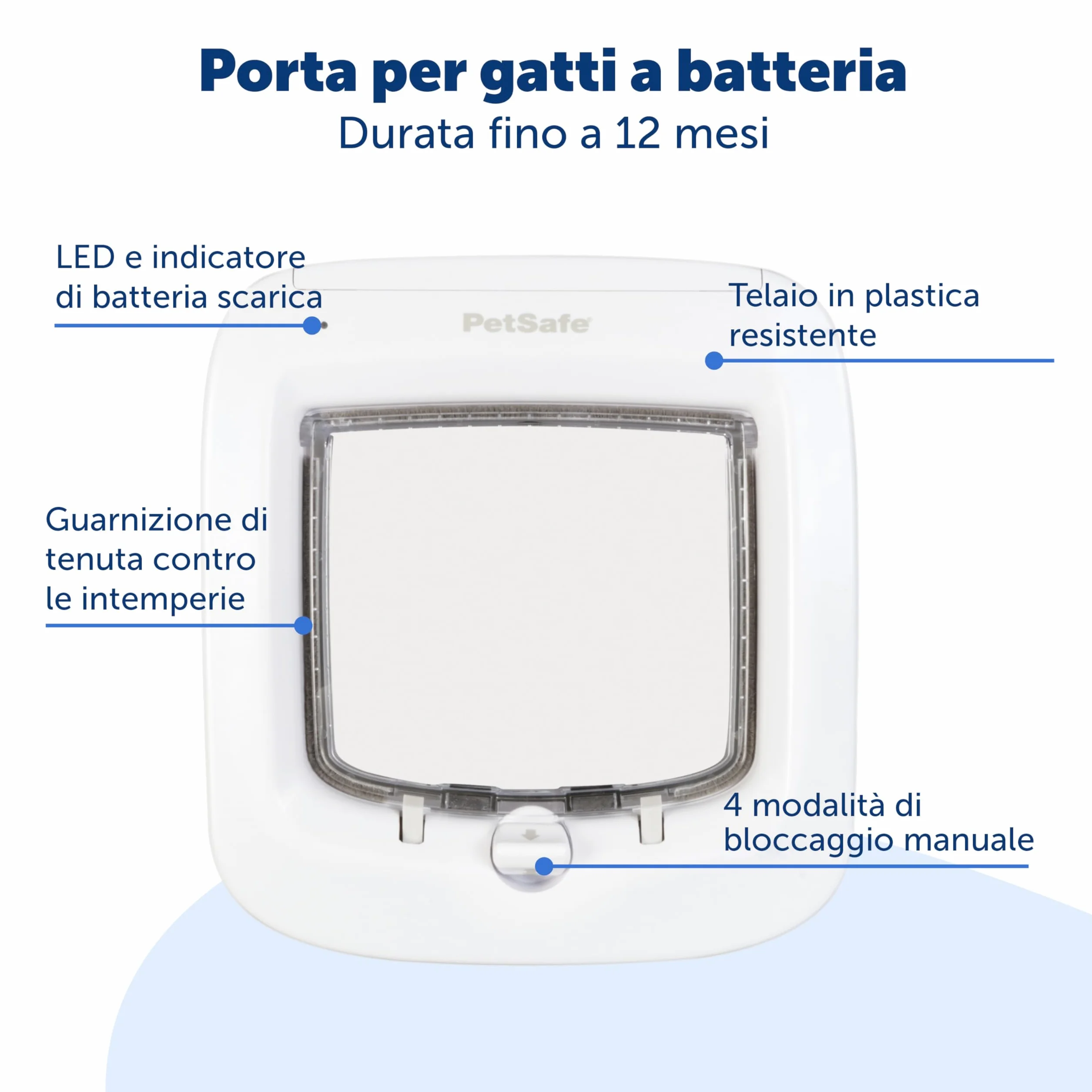 PetSafe Porta per Gatti Microchip - Gattaiola Esterna o Interna - Accesso RFID Multi-Utente per Fino a 40 Animali - Blocco a 4 Vie, Resistente alle Intemperie, Installazione Fai-da-te Facile - Bianca