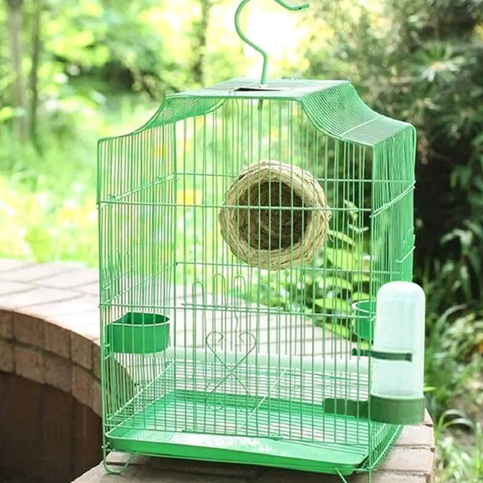 Keptfeet Distributore Automatico di Acqua,Distributore d'Acqua per Uccelli per Gabbia - Contenitore per abbeveratoio, Gabbia per Uccelli con distributore d'Acqua per pappagalli Budgie Cockatiel