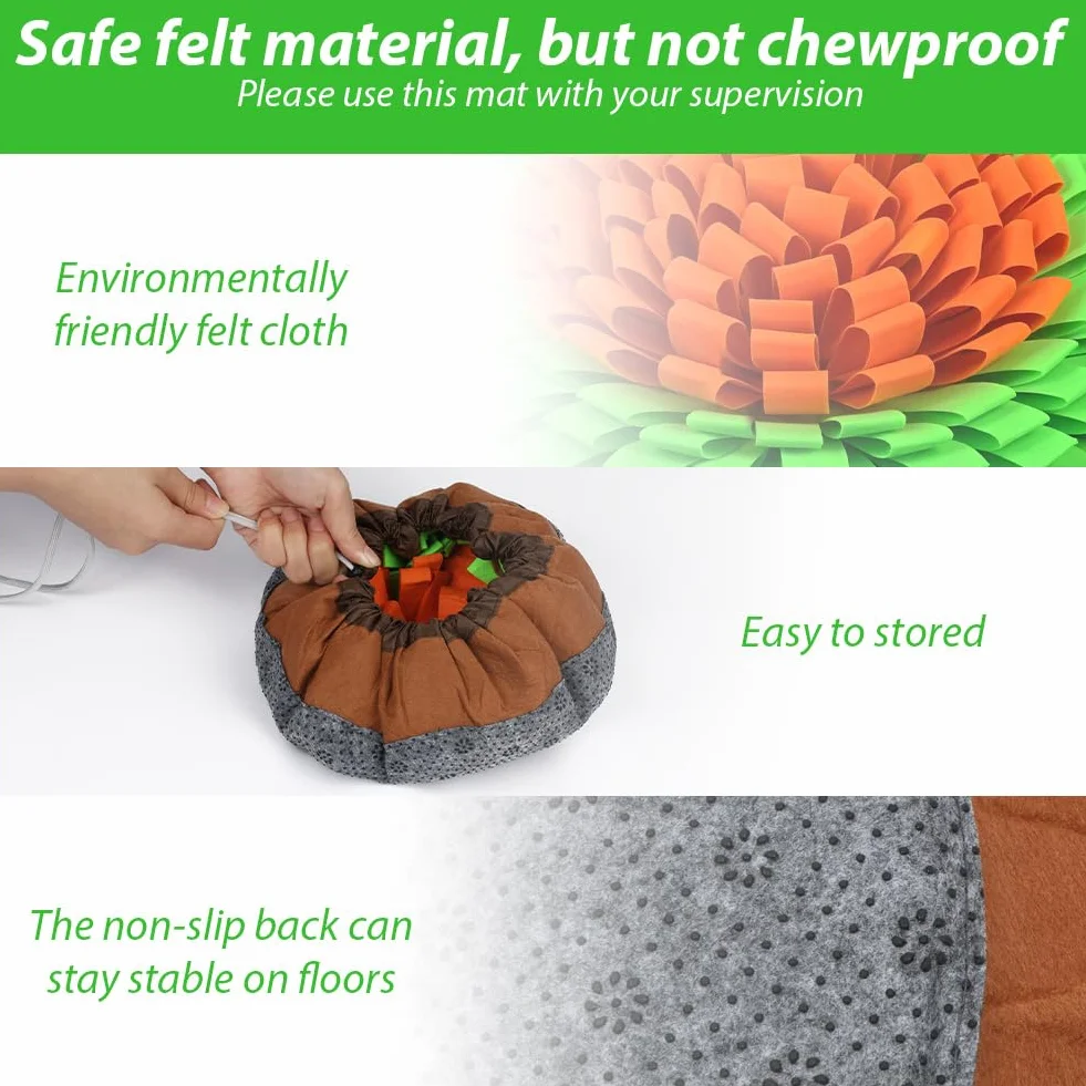 Tappeto Olfattivo Cane, 48 cm Tappetino antiscivolo per animali domestici con coulisse per appenderlo,tappetino per sniffare cibo,per l'allenamento Olfattivo lo Slow Food Sollievo Dallo Stress