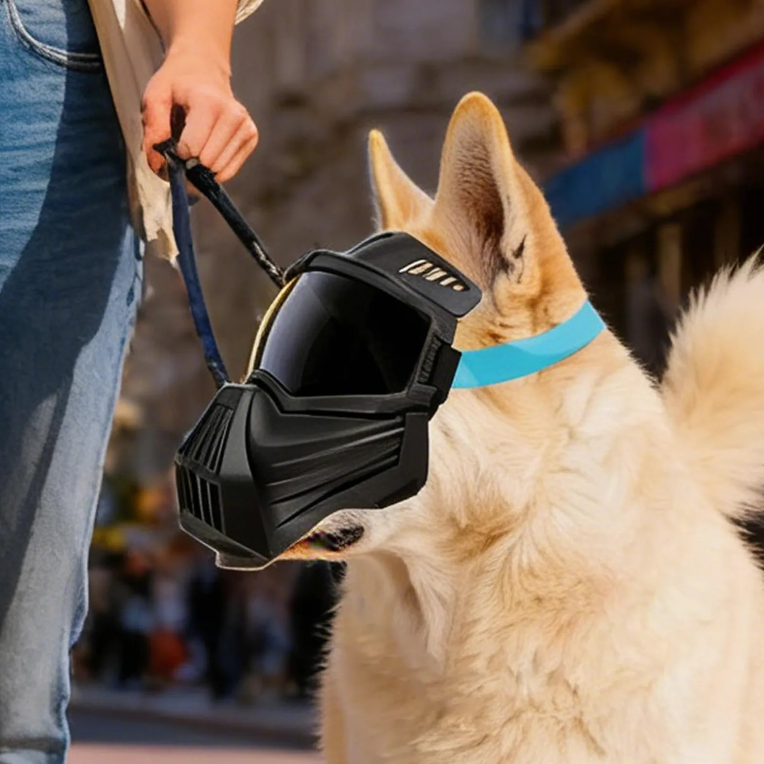 Occhiali per Cani Taglia Media Occhiali Antiappannamento con Copribocca | Occhiali da Sole Regolabili Antivento e Protezione UV Per Taglia Media E Grande Con Copertura Completa Del Viso Per Escurs