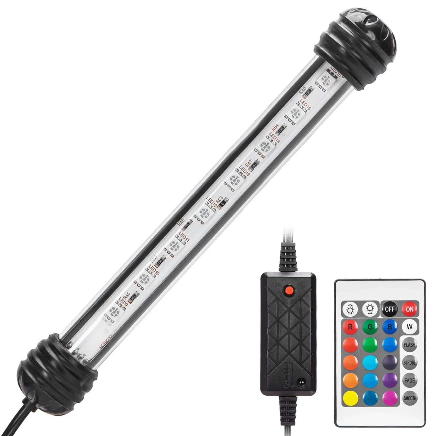 Nobleza LED Luce Acquario RGB Dimmerabile IP67 1.5W 20cm con Telecomando