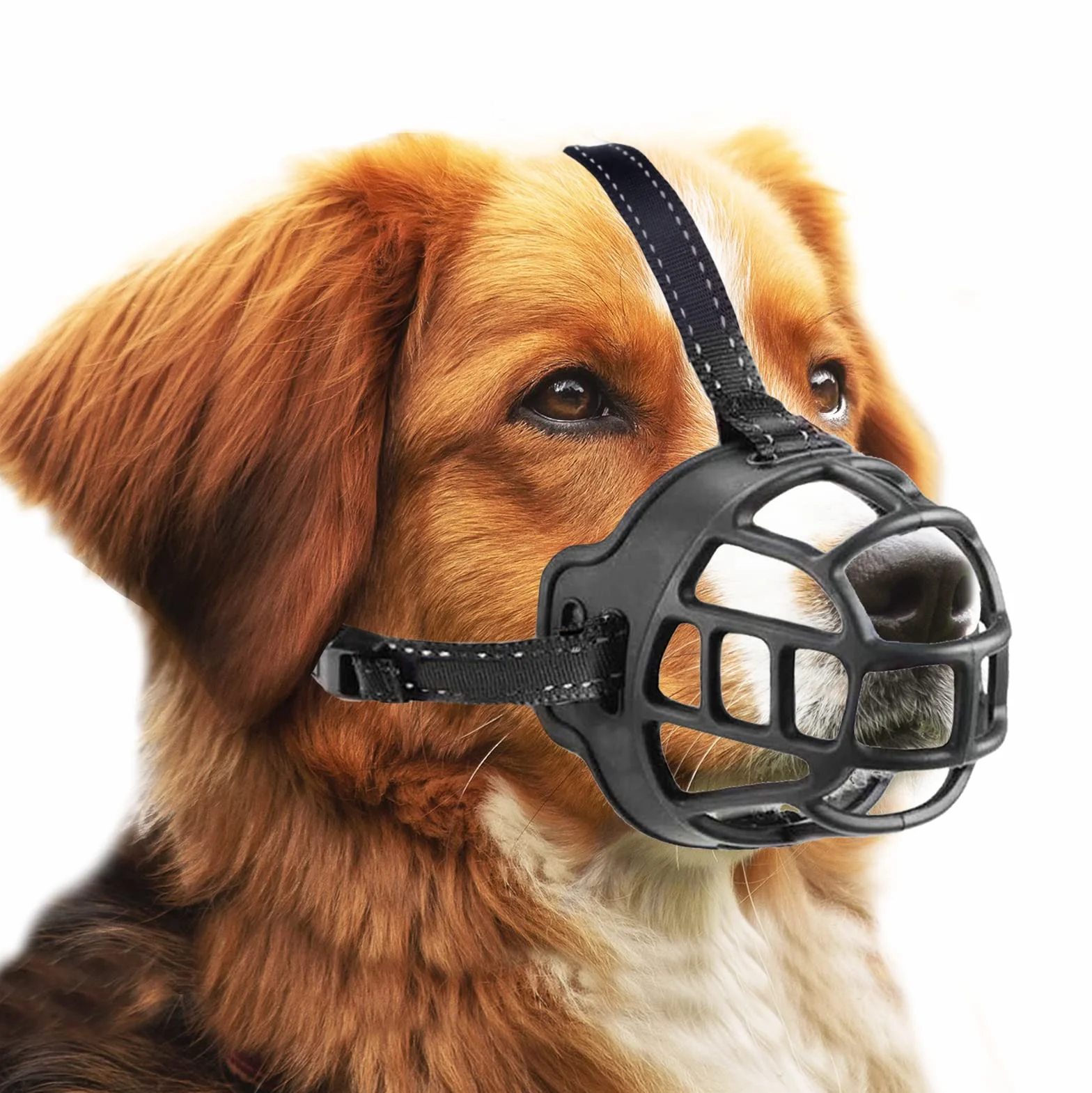 OHCOZZY Museruola Cane, Museruola per Cani Cesto di Taglia Piccola, Media E Grande con Cinghie Regolabili (Taglia 5, Nero)