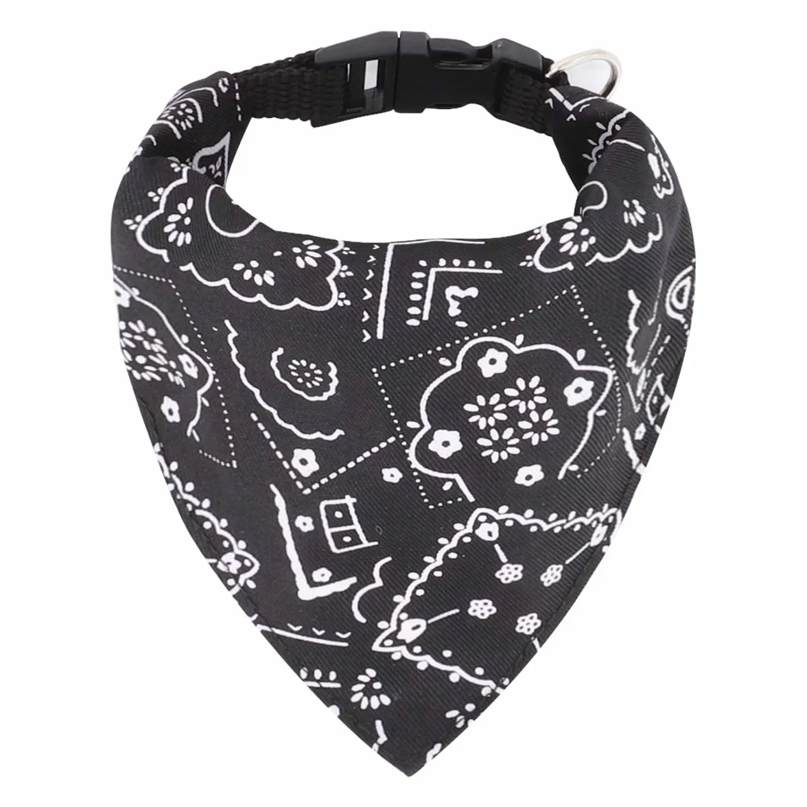 Cani Bandana Foulard Regolabile per Animali Domestici Cucciolo Cane Piccolo Gatto (S, Nero)