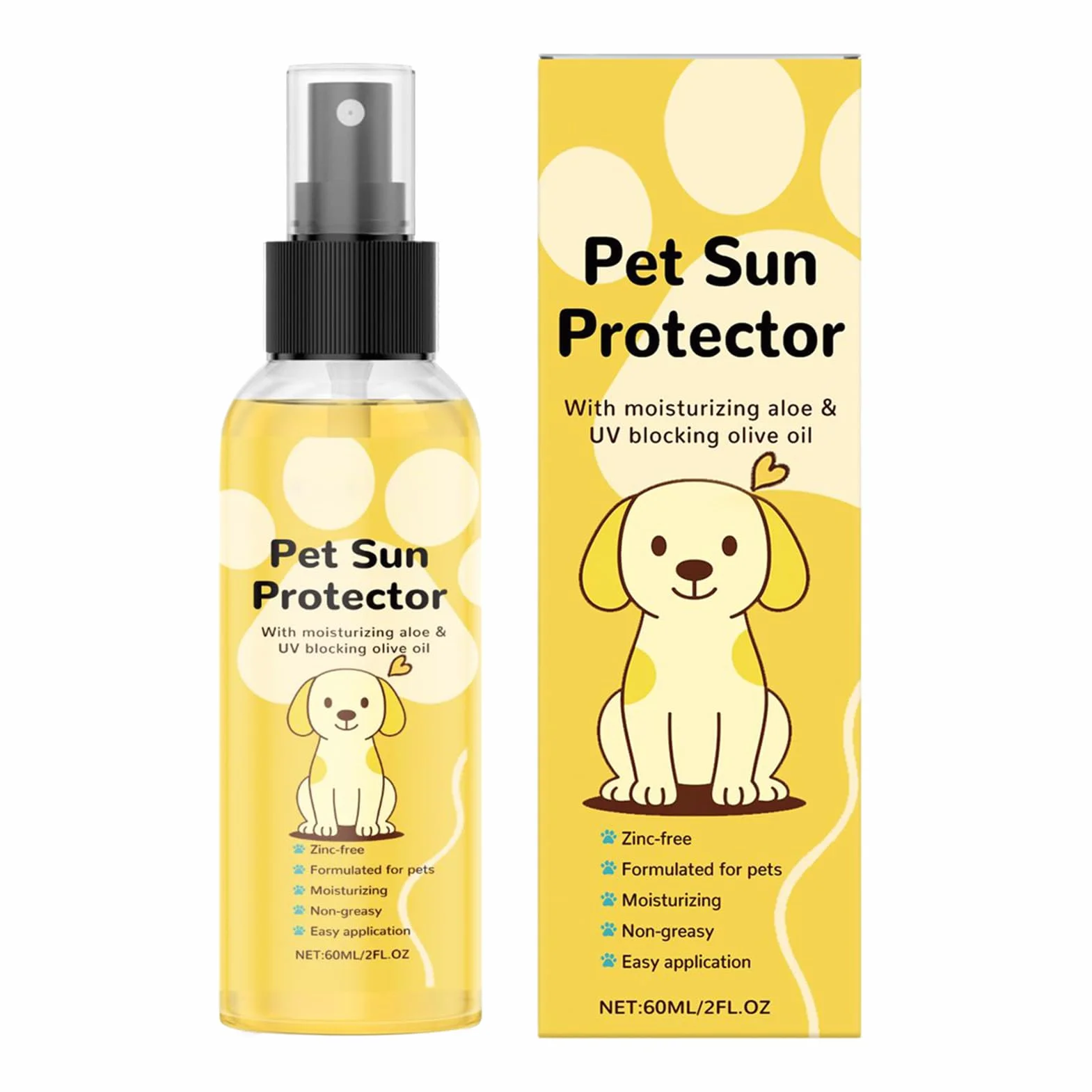 Solare per Cani Spray di Protezione Solare Naturale Idratante per Animali Domestici Forniture per Gatti attività all'aperto Giorni Caldi