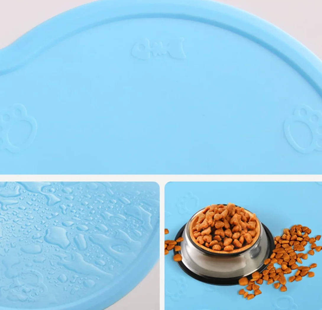 Tappetino in silicone impermeabile antiscivolo per cani e gatti, tappetino per cibo per animali domestici, tappetino in silicone, 48 x 27 cm (rosa)