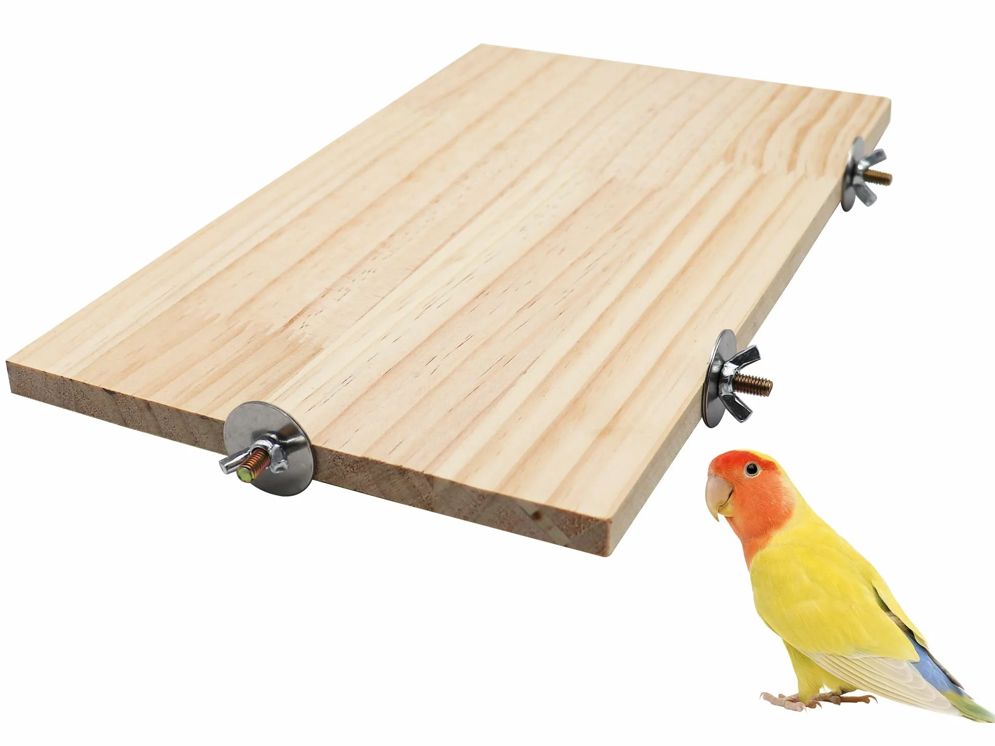 Piattaforma per Uccelli di Grandi Dimensioni 35 x 20 cm, Piattaforma in Legno Naturale per Arrampicata, Accessori per Gabbie di Piccoli Animali adatti a Pappagalli, Cocorite, Cacatua, Ratti, Criceti