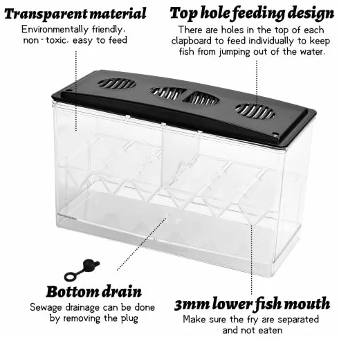 Amexo Sala Parto Acquario, 1,5 L Trasparente Acquario Acquario per Pesci Rossi Scatolaper Incubatrice per Gamberetti Guppy