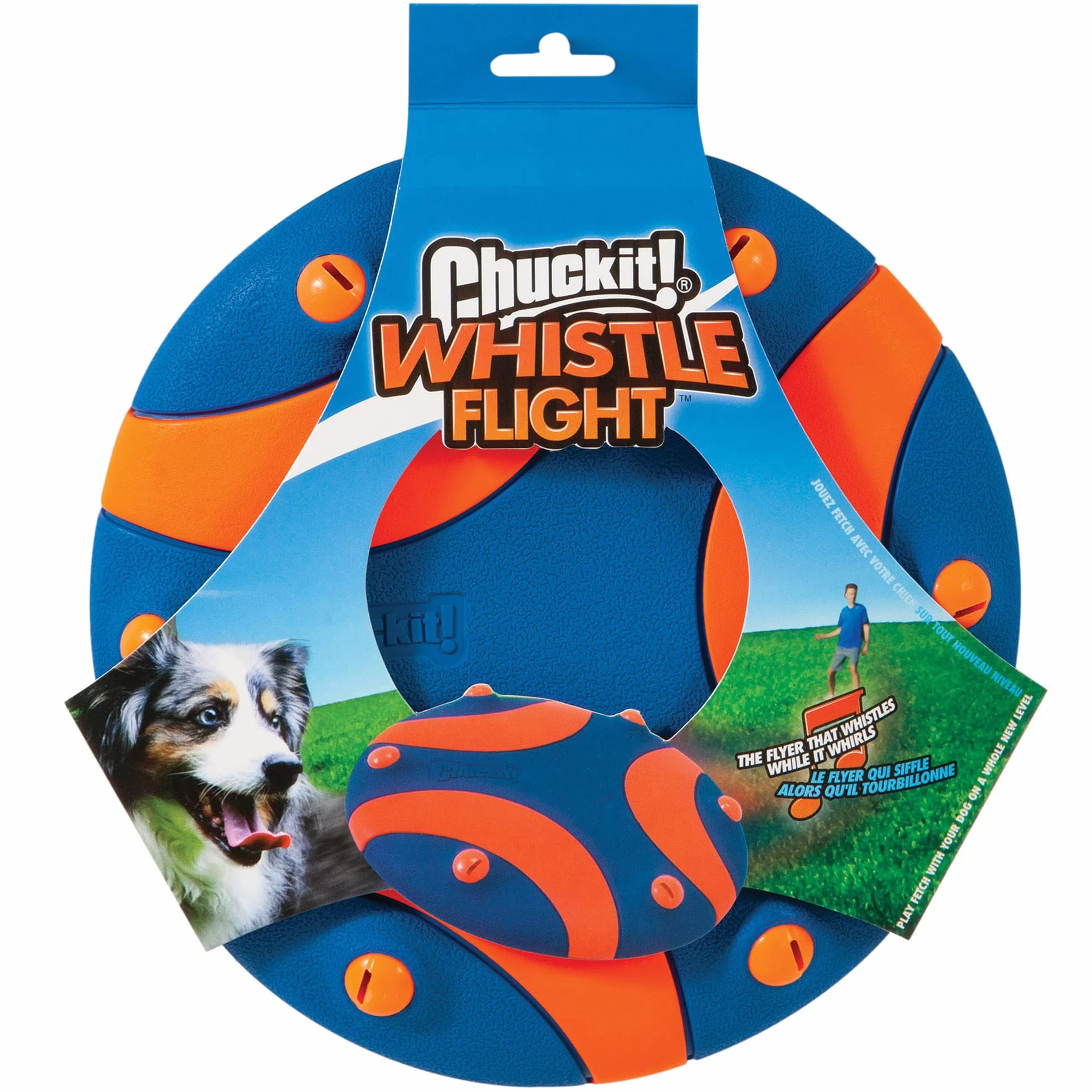 Chuckit! – Whistle Flight – Chase Frisbee per Cani - Gioco Ideale per Giochi all'Aperto - Fischietta Mentre Vola - Robusta Gomma - Costruisce Complicità - Taglia Unica