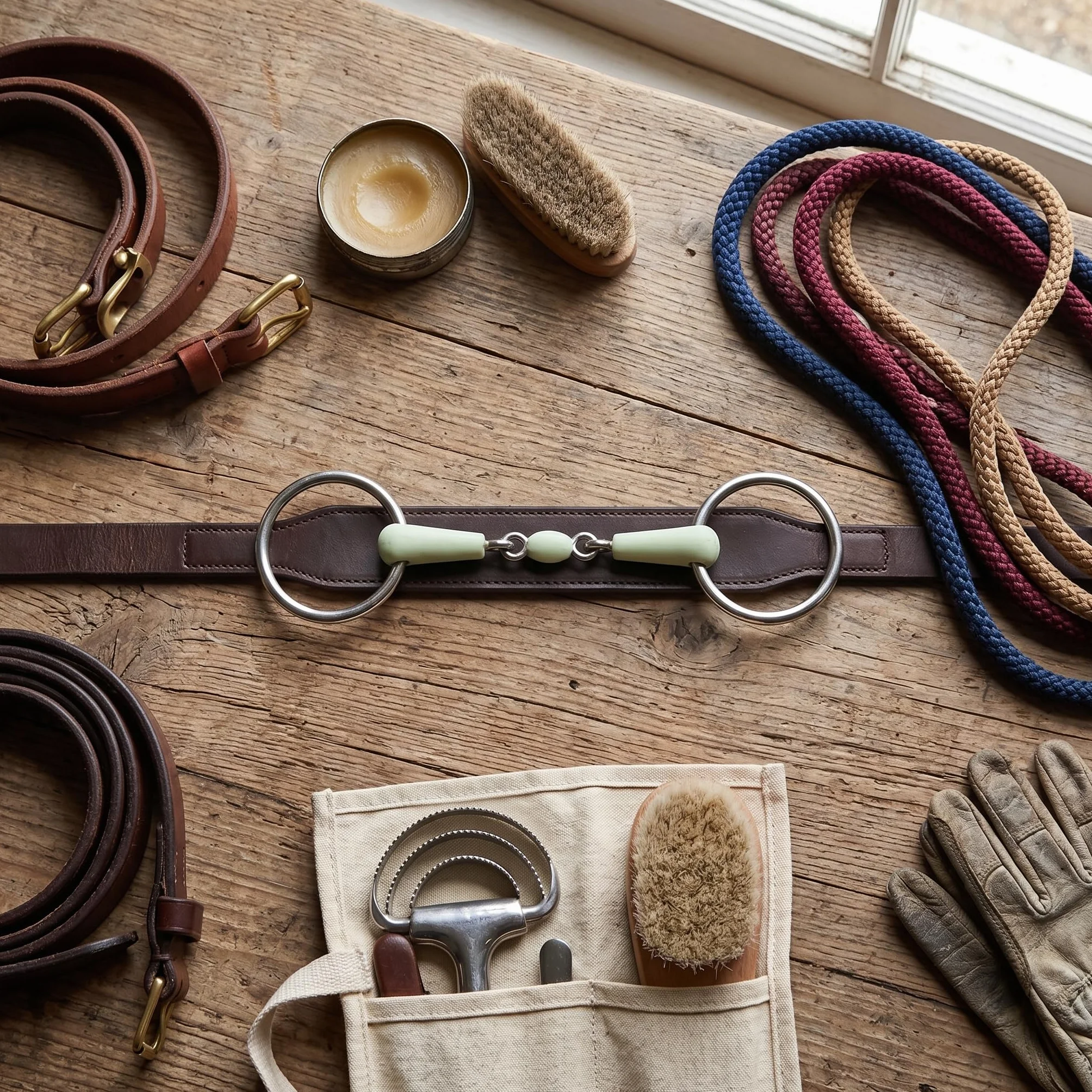 Filetto Ad Anello, Filetto a Bocca con Rullo in Gomma in Acciaio Inossidabile, Filetto a Bocca di Cavallo al Gusto di Mela, Filetto Ad Anello Sciolto, O Ring per Equitazione