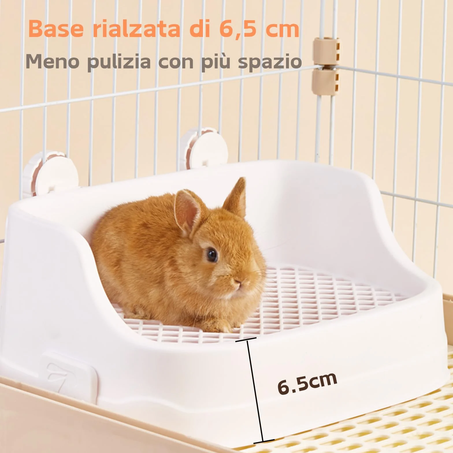 Lettiera Coniglio, Medio Vassoio Rettangolare per Letame Piccoli Animali Staccabile Addestratore Vasino Toilette Gabbie per Animali Domestici Conigli Porcellini d'India Criceti Cincillà (Verde)