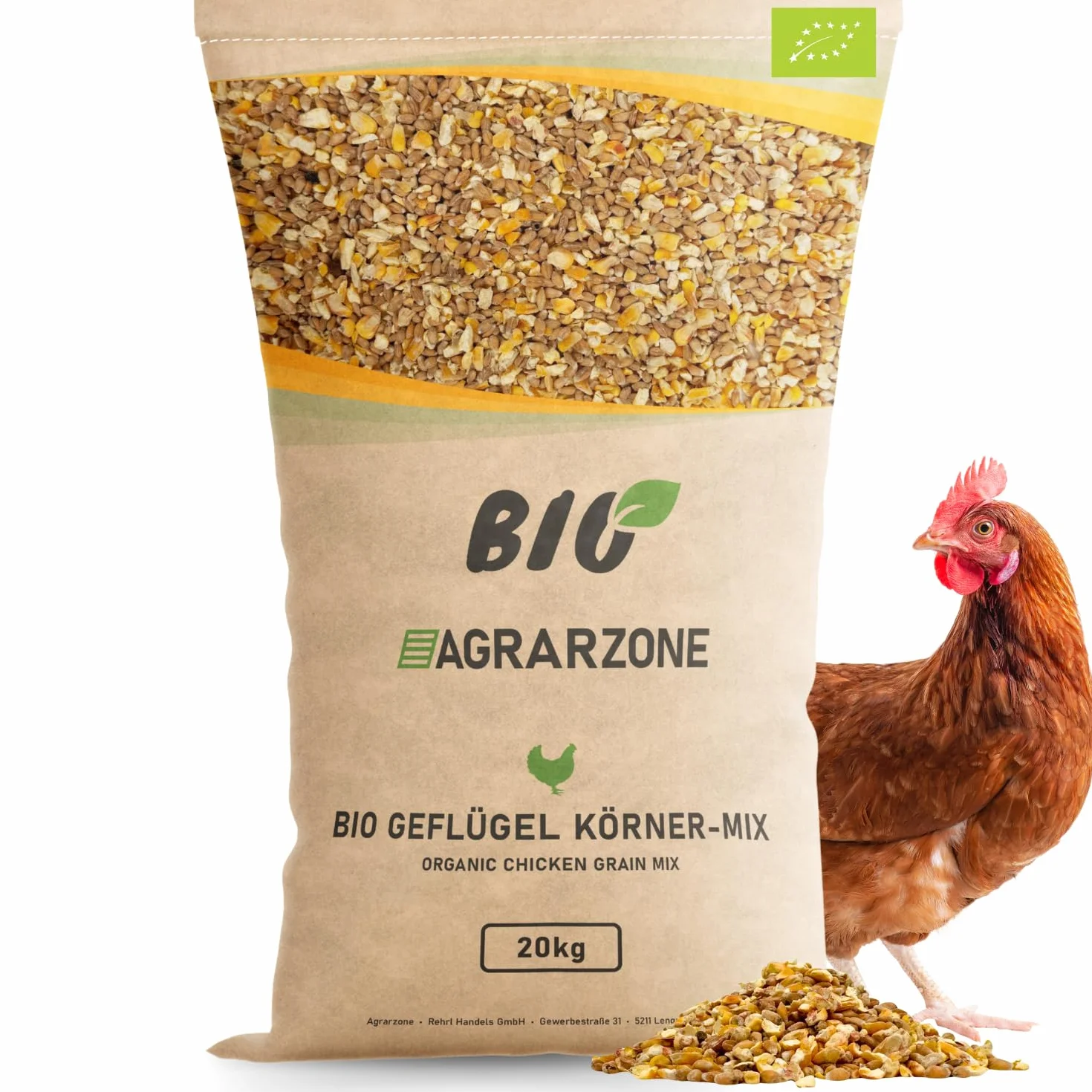 Agrarzone BIO Mangime per Galline Mix Granaglie 20 kg - Alimento Biologico per Ovaiole - 100% Naturale & Senza OGM - Qualità Premium Austria