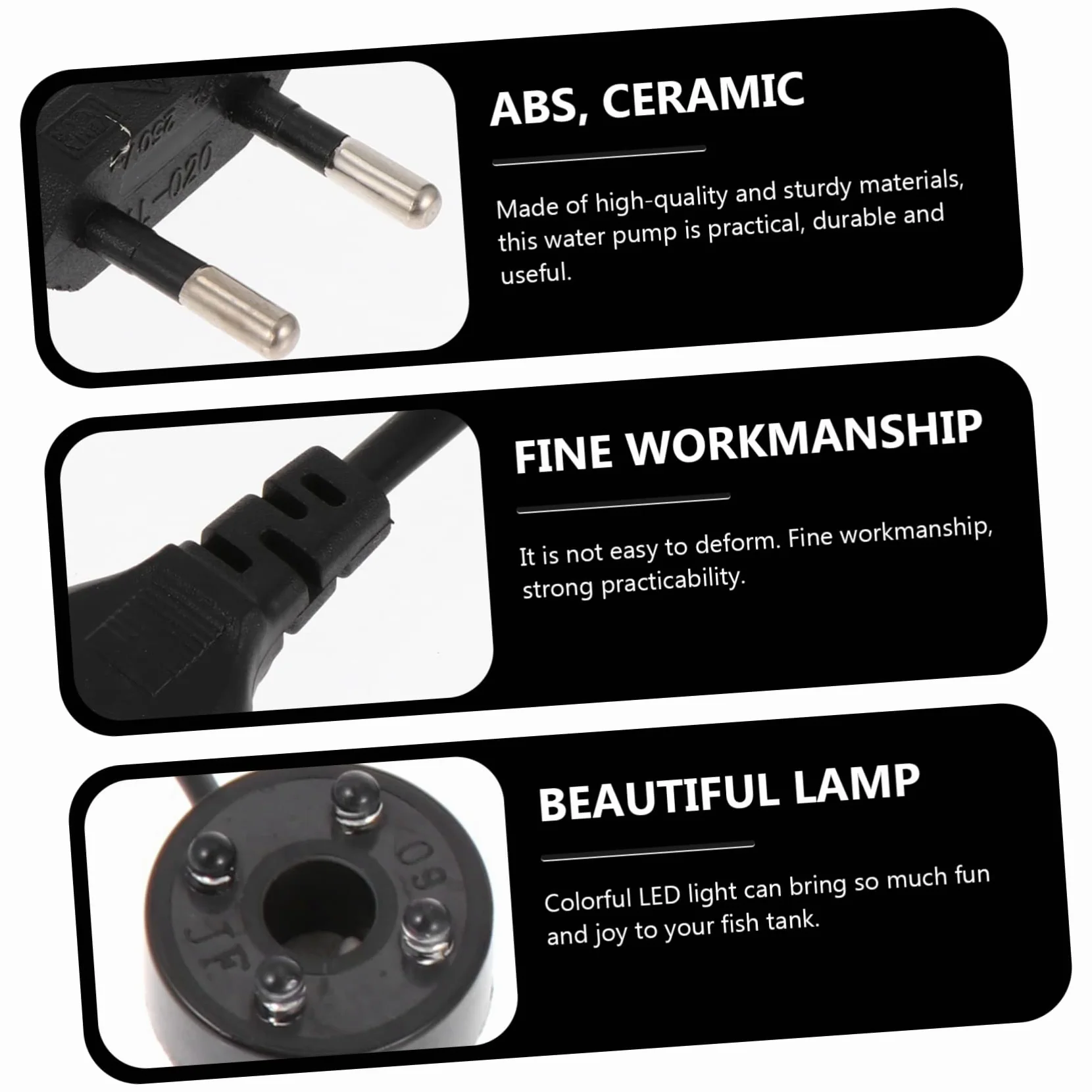 ERINGOGO 2 Pezzi Pompa Submersibile Silenziosa Regolabile e Illuminazione LED per Acquari e Fontane Decorative