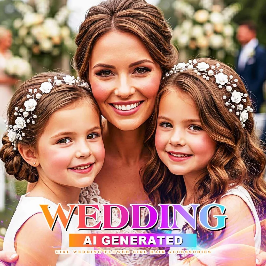 Fascia per capelli con fiore bianco Diadema di perle Accessori per capelli prima comunione Copricapo da sposa per ragazze damigella d'onore
