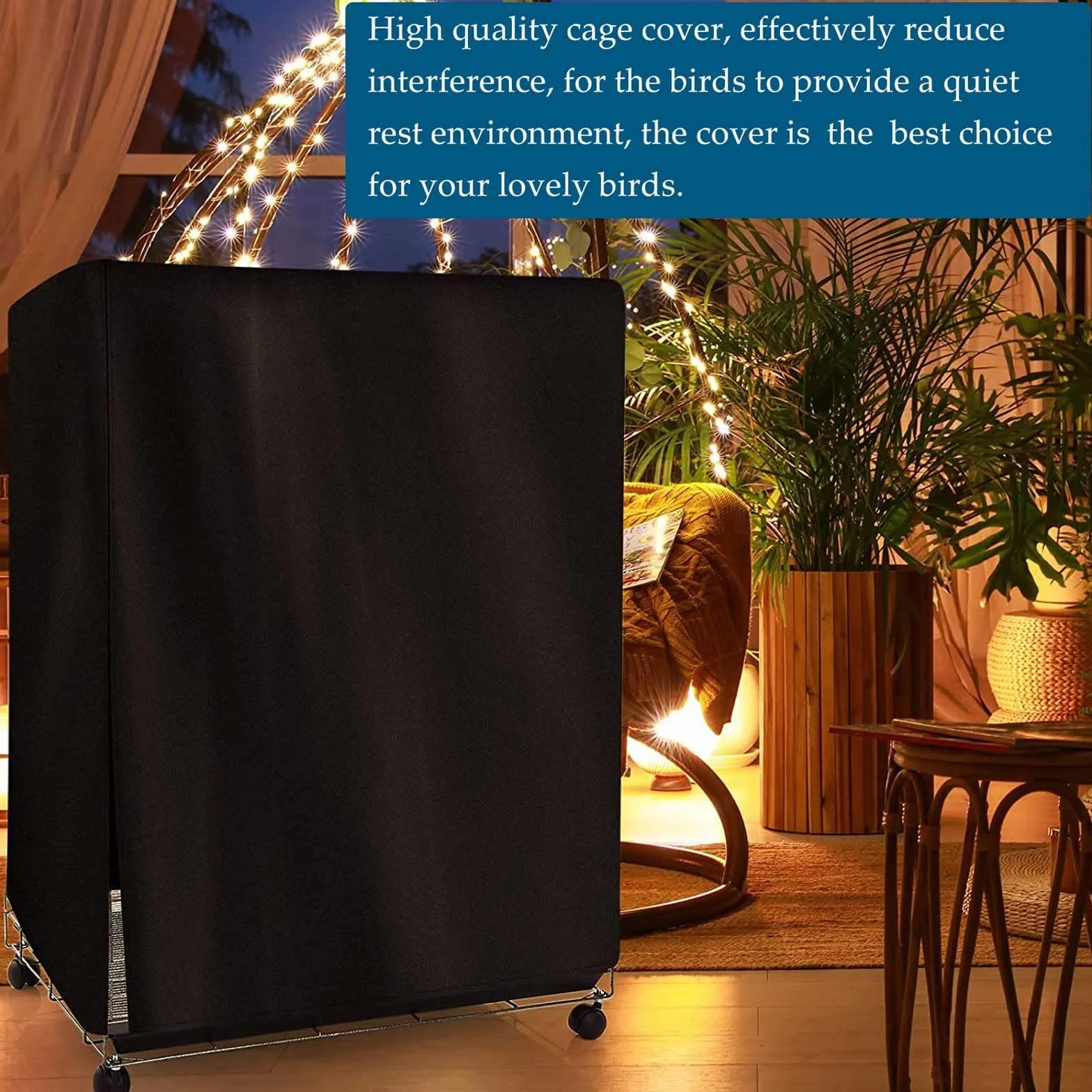 Schleuder Copertura Gabbia Uccelli, Coperture per Gabbie Pappagalli E Traspirante, Copertura Gabbia Uccelli Universale è Adatto per La Protezione di Grandi Gabbie per Uccelli di Notte (82x55x98cm)