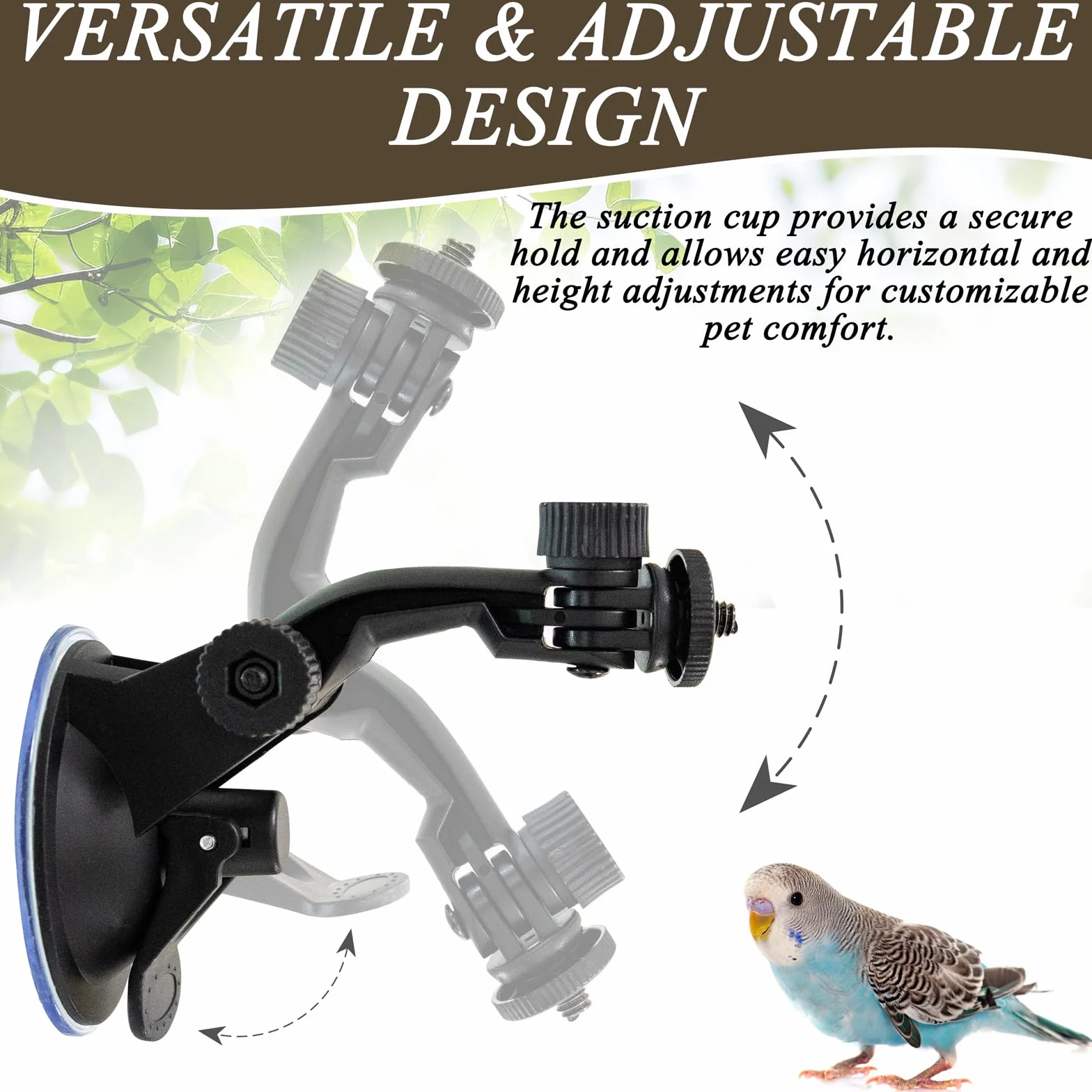 2 Pz Posatoi per Uccelli con Ventose Posatoi in Legno Ventosa Pieghevole Portatile Posatoi per Piccolo Medi Pappagalli per Finestra Doccia Bagno a Parete per Vasca da Bagno (25 cm)