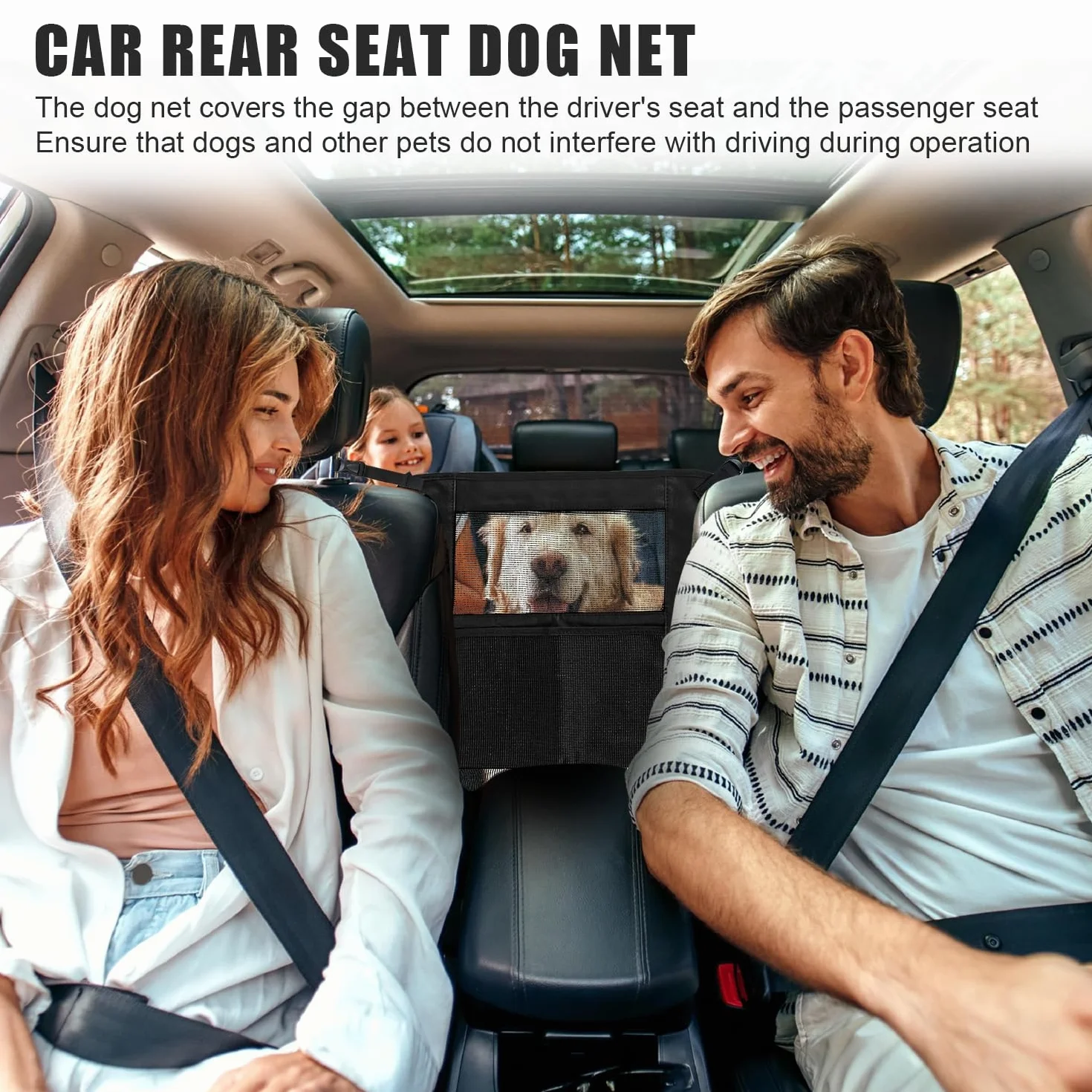 Rete Auto per Cani, Rete Divisoria Auto per Cani, Rete Portaoggetti Auto, Rete per Cani per Sedili Posteriori per Isolare Gli Animali Domestici, Sacca in Rete per Riporre Oggetti
