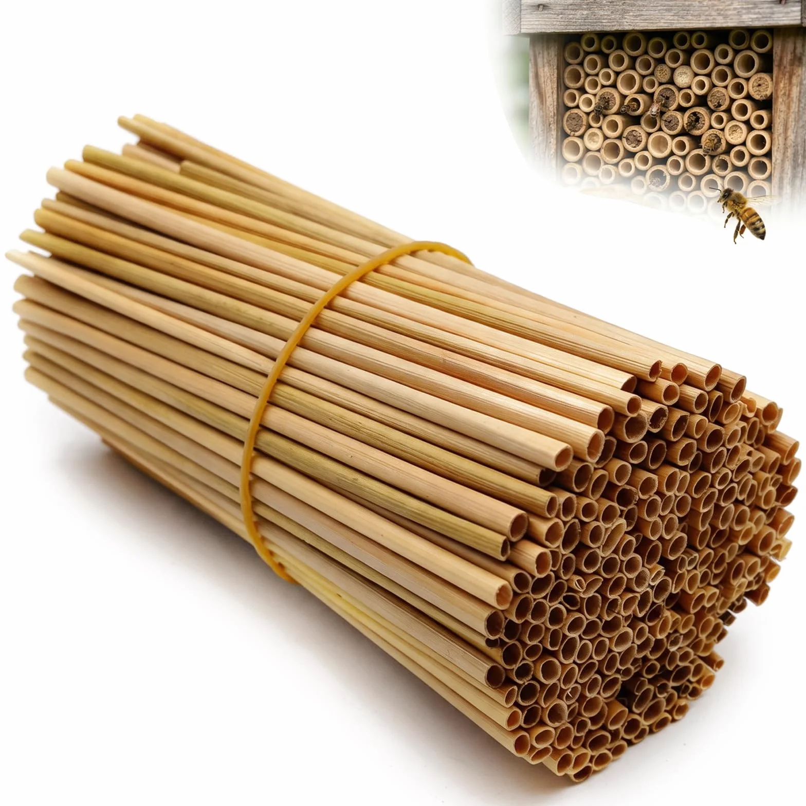 300 cannucce di grano per hotel di insetti, 14,5 cm, tubo per nido d'ape selvatiche, imbottitura naturale per casa degli insetti, hotel, api, alveari fai da te