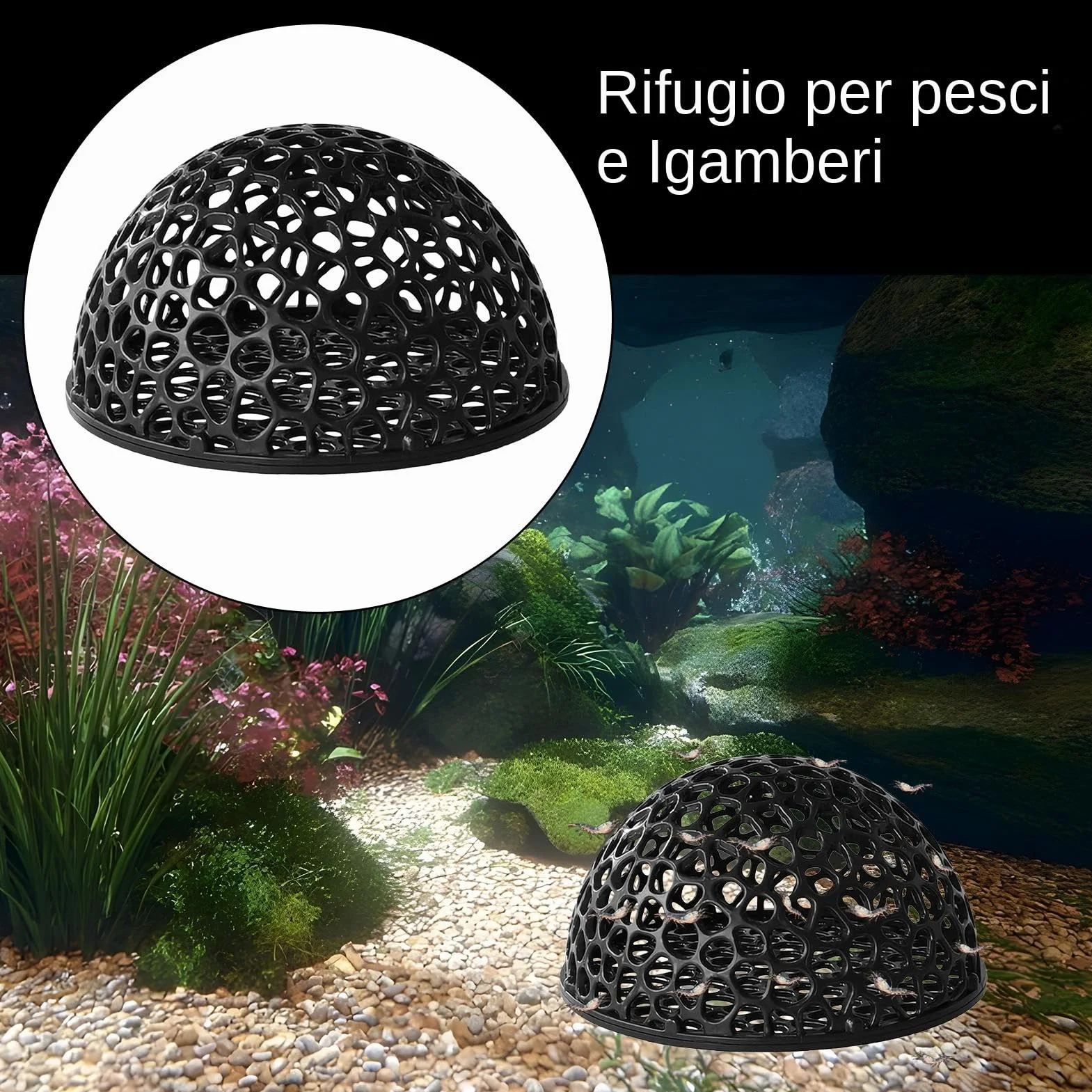 Ripari Per Acquario, Tana Per Vasca Pesci, Per Gamberetti Casa Cava Per Riposo Riproduzione Tartarughe Betta Sott'acqua Salata