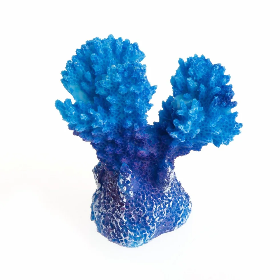 Mini Albero di Corallo Artificiale Resina Ornamento Acquario 5x3x5.5 cm