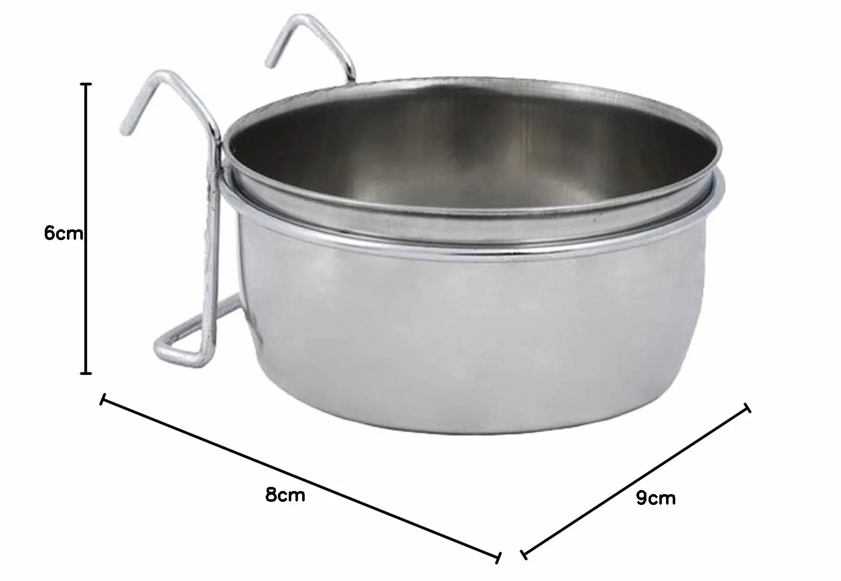 Nobby Ciotola per Uccelli in Acciaio Inox, da Appendere, 8,0 cm, 0,15 l.