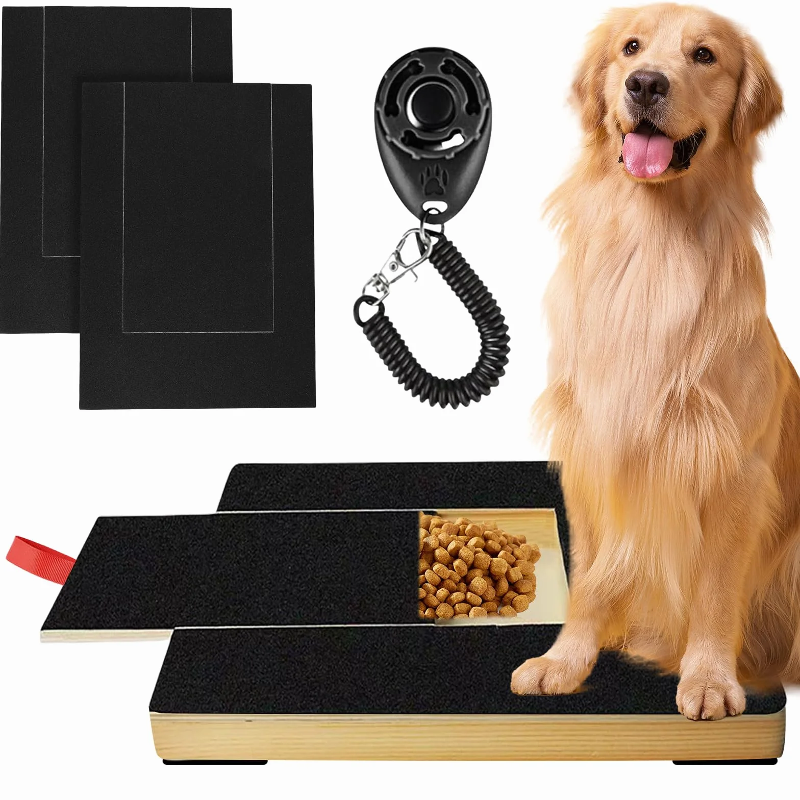 Tiragraffi multifunzione per cani: tiragraffi per cani con addestratore clicker e 2 fogli di ricambio di carta vetrata per cani e animali domestici Care Sanding
