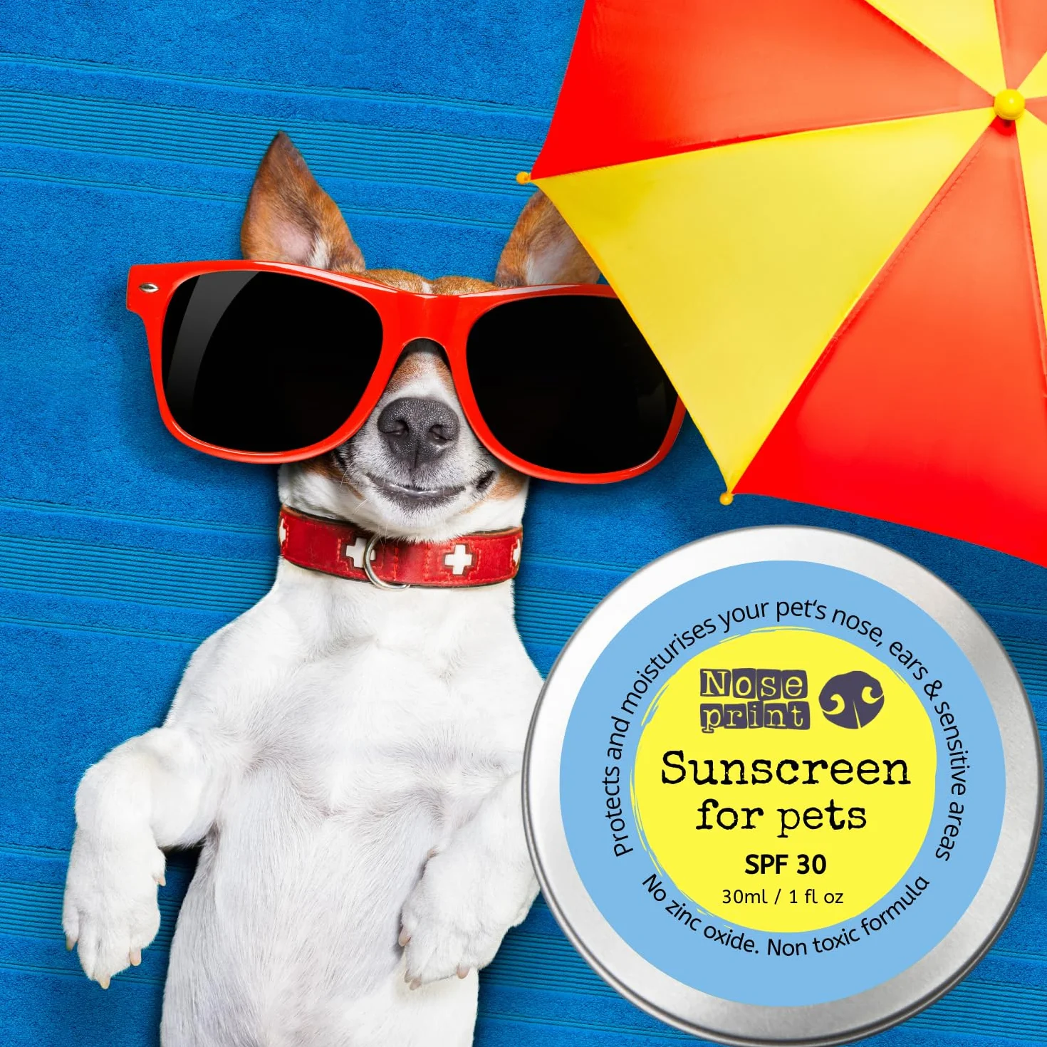 SPF 50 balsamo solare per animali domestici 30 ml in scatola, crema solare idratante per cani e gatti, formula atossica, balsamo per naso e zampe, crema solare