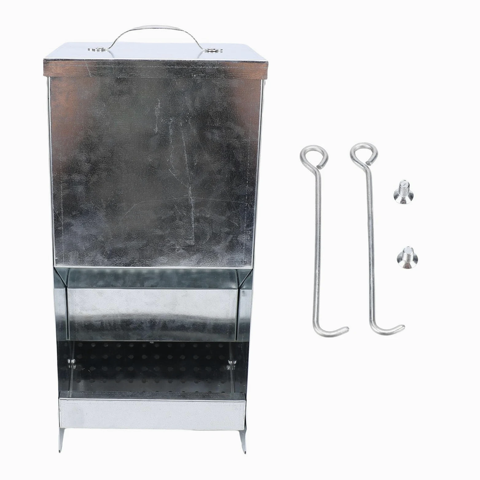Srliya Dispenser di Cibo per Conigli da Esterno con Protezione Antipioggia per Mangiatoia per Conigli, Struttura Zincata