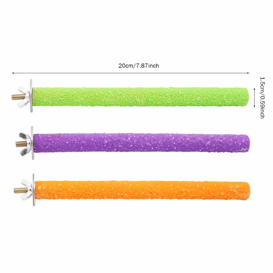Wudong 6 Pezzi posatoi per pappagalli, Gabbia per Uccelli Colorata Scrub Stand Bar per Uccelli pappagalli pappagallini parrocchetto Cockatiels Conure Lovebird Cage Paw rettifica Giocattolo