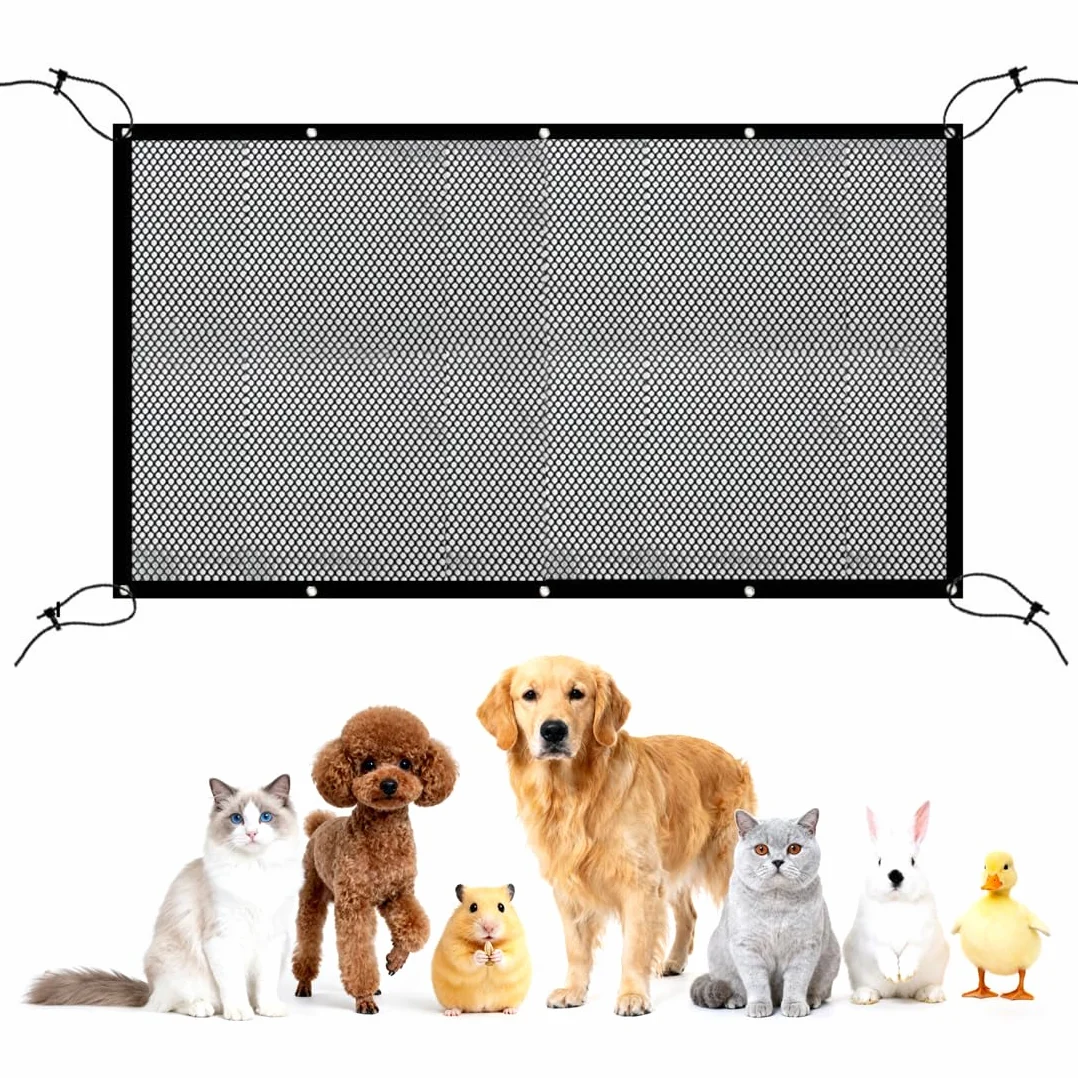 1 PCS Rete Auto per Cani con Corda Regolabile, Rete Divisoria Auto per Cani e Conducente, Barriera Auto per Cani e Animali Domestici (Nero)