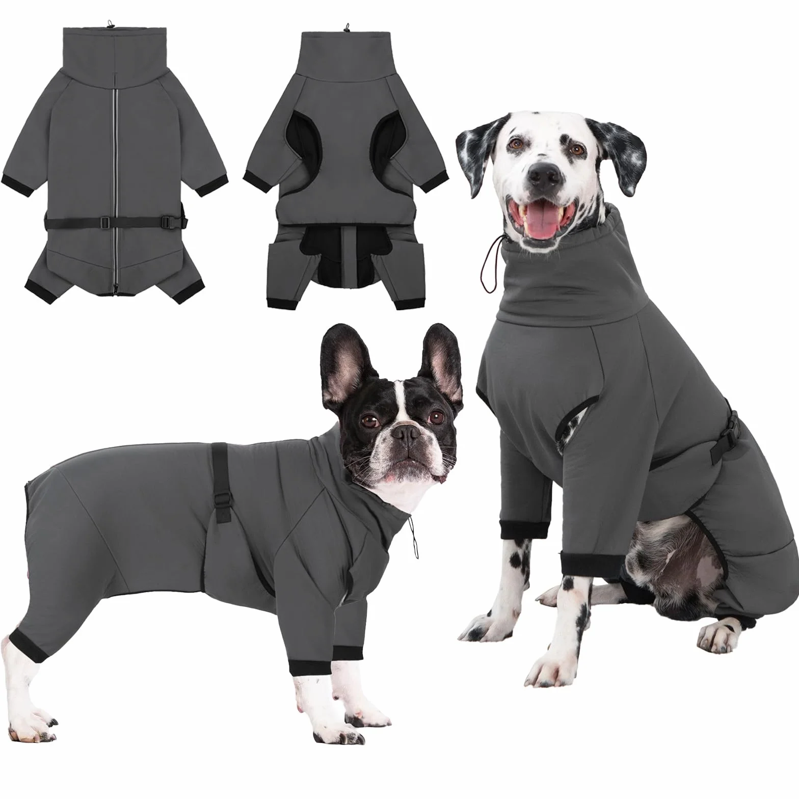 Cappotto Impermeabile Cane Antipioggia Maniche Lunghe con Strappo Riflettente Vestiti per Cani Cappotto Invernale Fodera in Pile Cappottino Caldo Giubbotto Cane Taglia Piccola Media Grande