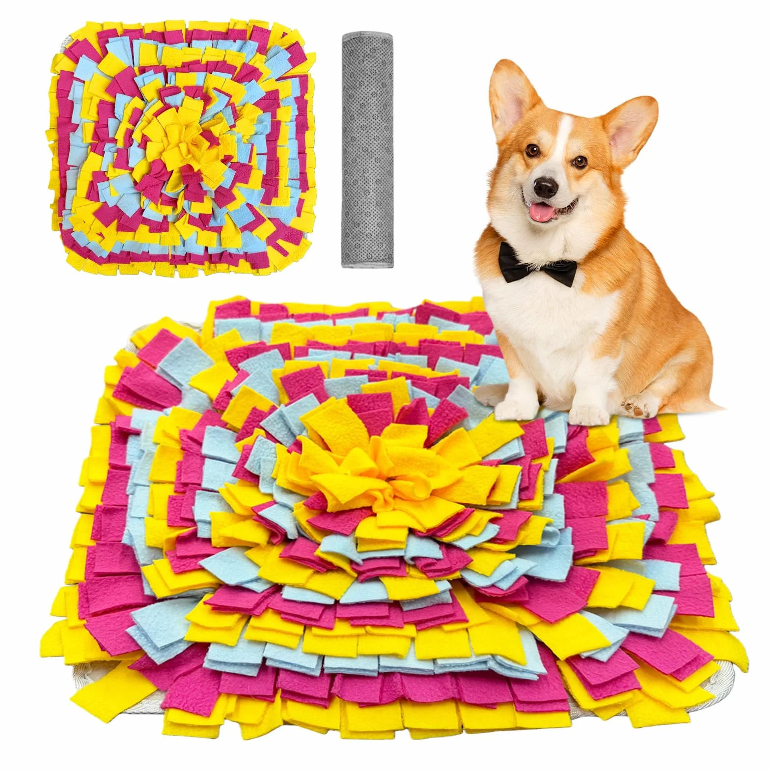 Tappeto Olfattivo Cane, 35 cm Foraggiamento Tappeto per Cani, Giochi per Cani, Lavabile Antiscivolo Tappetino Puzzle per l'allenamento Olfattivo Lo Slow Food e Il Sollievo dallo Stress