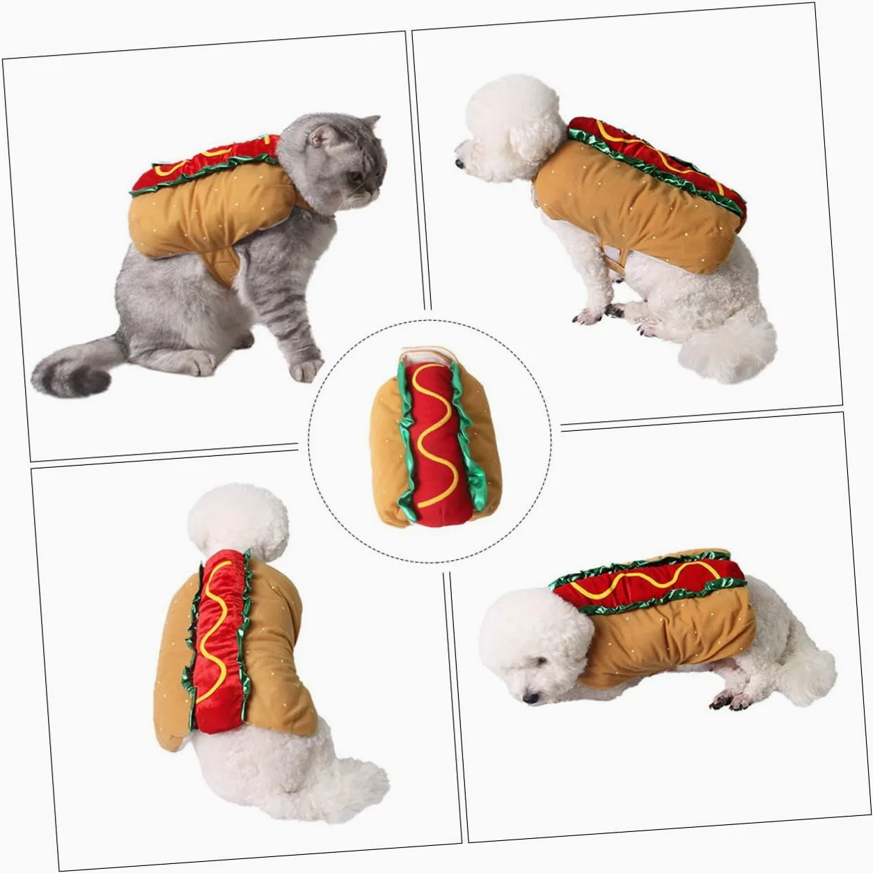 Veemoon Costume Natalizio per Cani e Gatti in Poliestere Arancione, Leggero e Facile da Indossare, per Feste di Natale e Carnevale per Animali Domestici