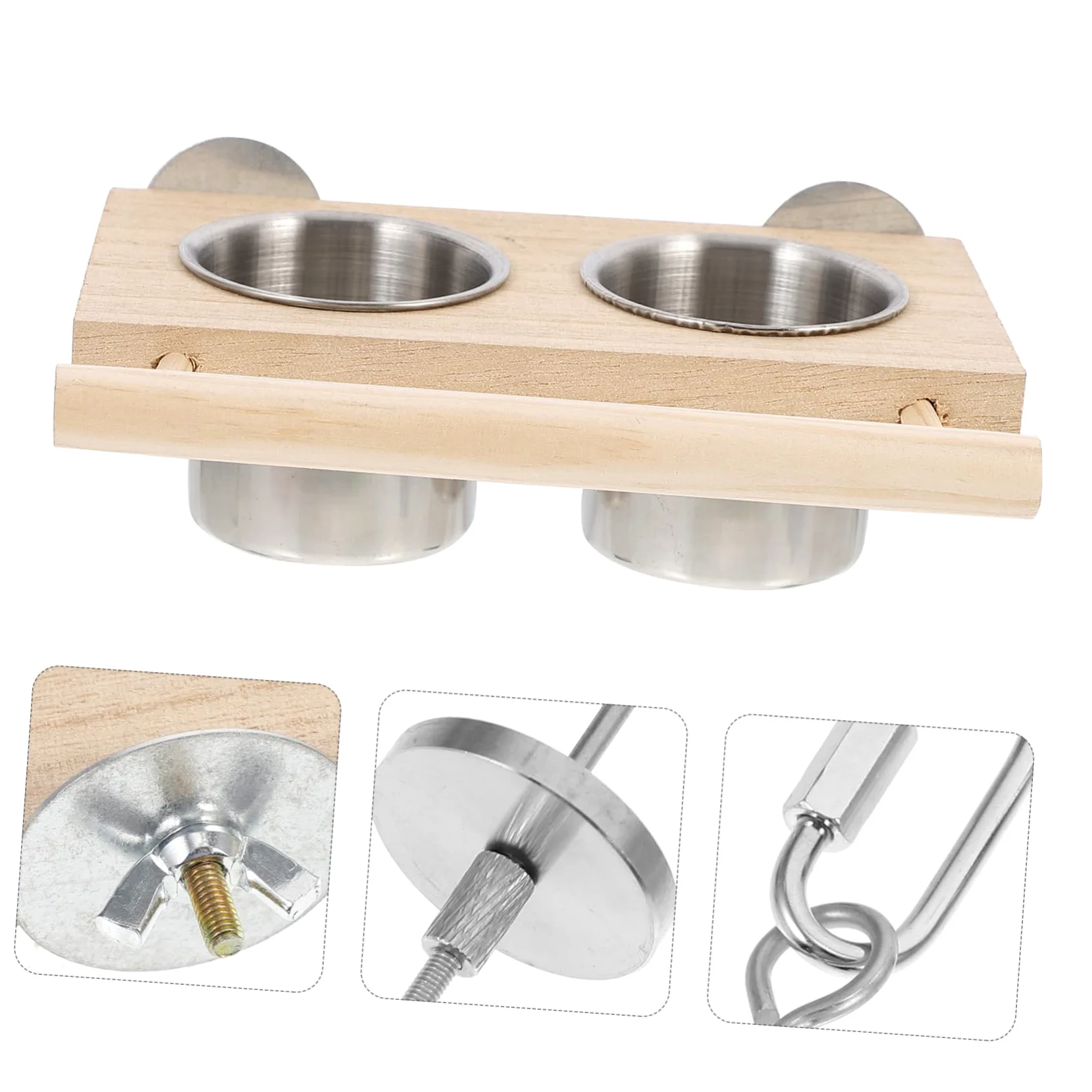Angoily 2sets Mangiatoia Per Uccelli Con Doppia Ciotola Inossidabile Alimentatore Per Pappagalli Pappagallini e Altri Uccelli Facile Da Riempire e Pulire Design Creativo e Pratico Colore