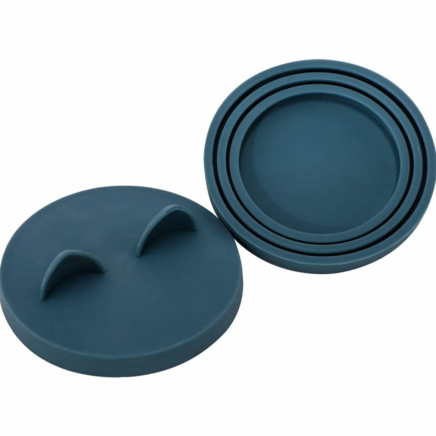 OHMO Coperchi Universali in Silicone per Alimenti per lattine per animali domestici, Adatti per lattine per alimenti per animali domestici, Senza BPA, Confezione da 3, Blu