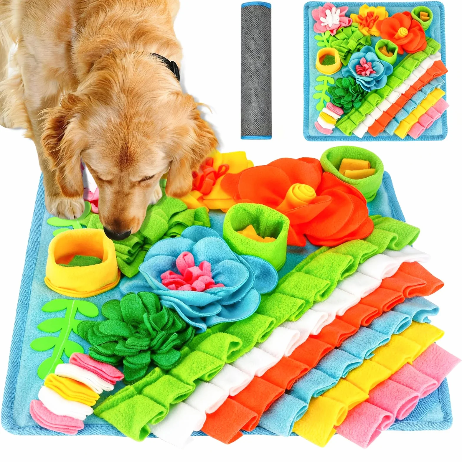 39 x 39 cm Tappeto Olfattivo Cane, Tappetino Olfattivo per Cani, Giochi Interattivi Per Addestramento Foraggiamento Di Animali Lavabile Antiscivolo per Cani, Gatti e Conigli