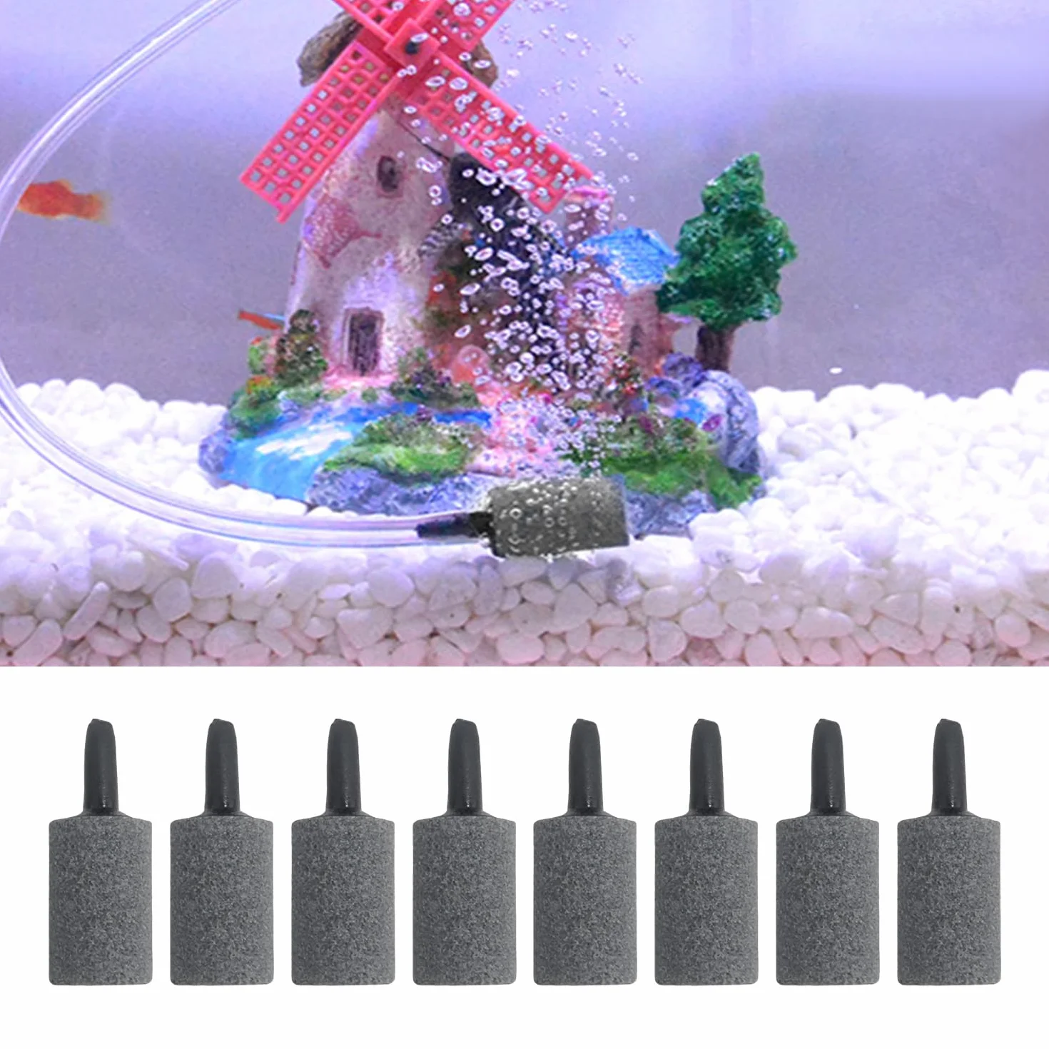 20 Pezzi di Vasca di Pesce Pietra Vescicale Cilindrica, Atomizzatore della Bolla del Serbatoio del Pesce, Seccatura del Serbatoio dell'Acqua E Strumenti di Esenzione della Vescica.