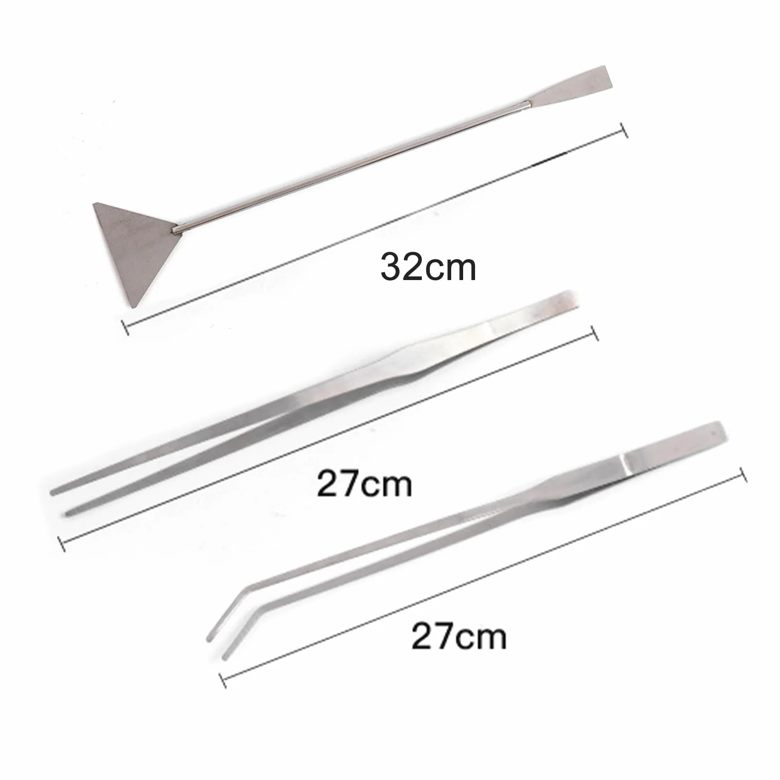 Ncheli 3 in 1 Set di Attrezzi per Acquario, Acquario in Acciaio Inox Kit Pinzette Spatola Accessori Acquario per L'acquario Landscaping e Piante Acquatiche