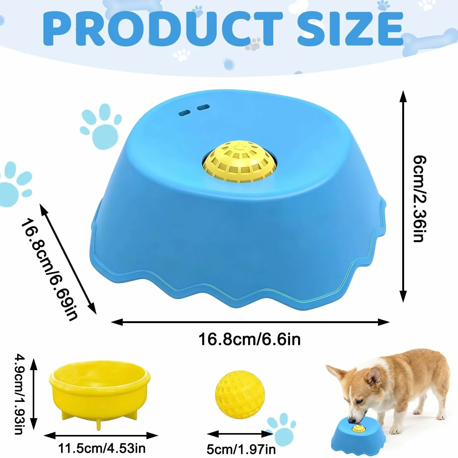 Lick Bowl per cani, Dispenser per leccare la palla, Dog Lick Toy, Giocattoli per cani e gatti per cibo liquido, Ciotola da leccare per cani, Cane Slow Feeder Lick Bowl, per addestramento, alime (A)