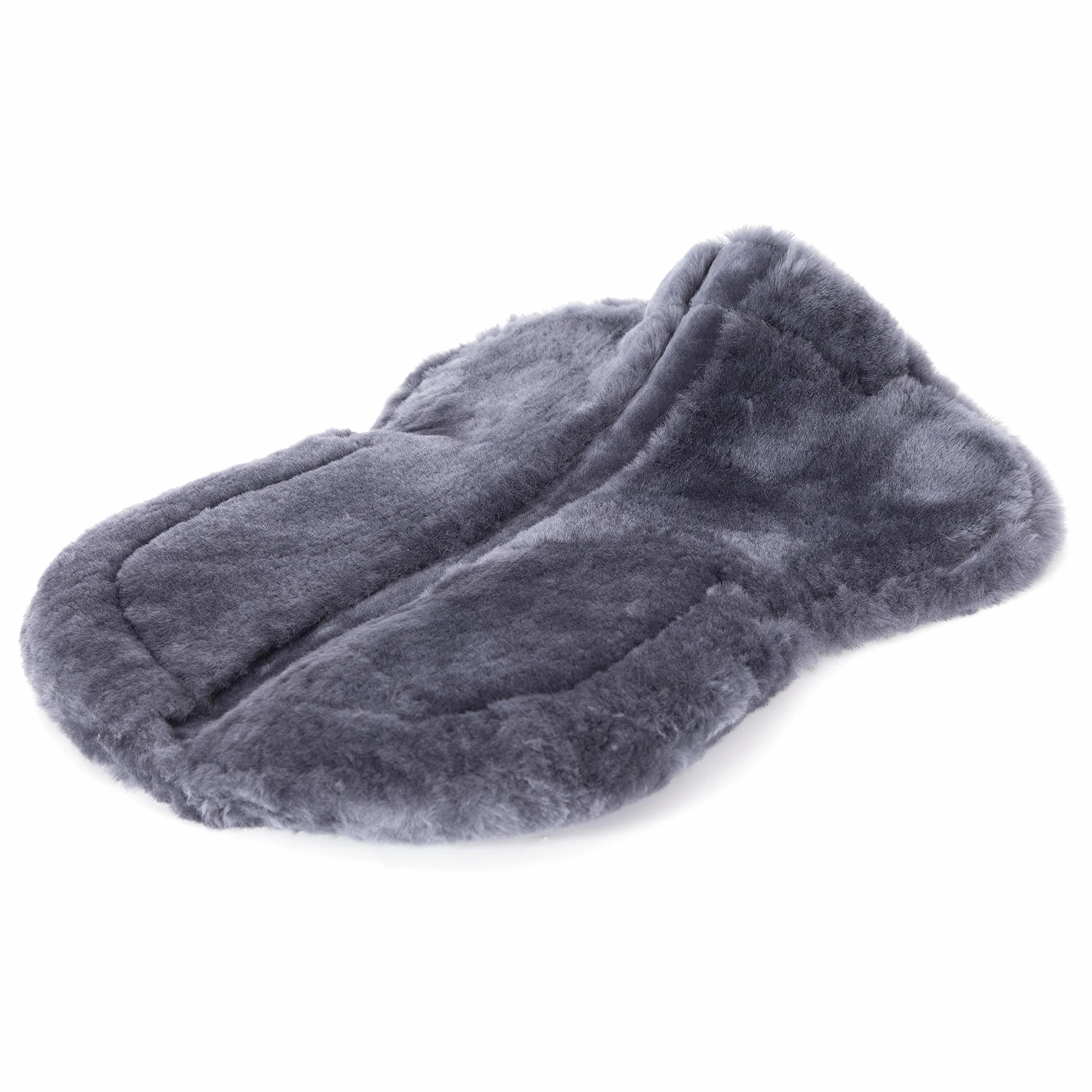 Cuscino per sella in pelliccia di agnello, con bordo in pelliccia, completamente foderato, in pelliccia di agnello, senza colonna vertebrale (media (56 cm), nero)