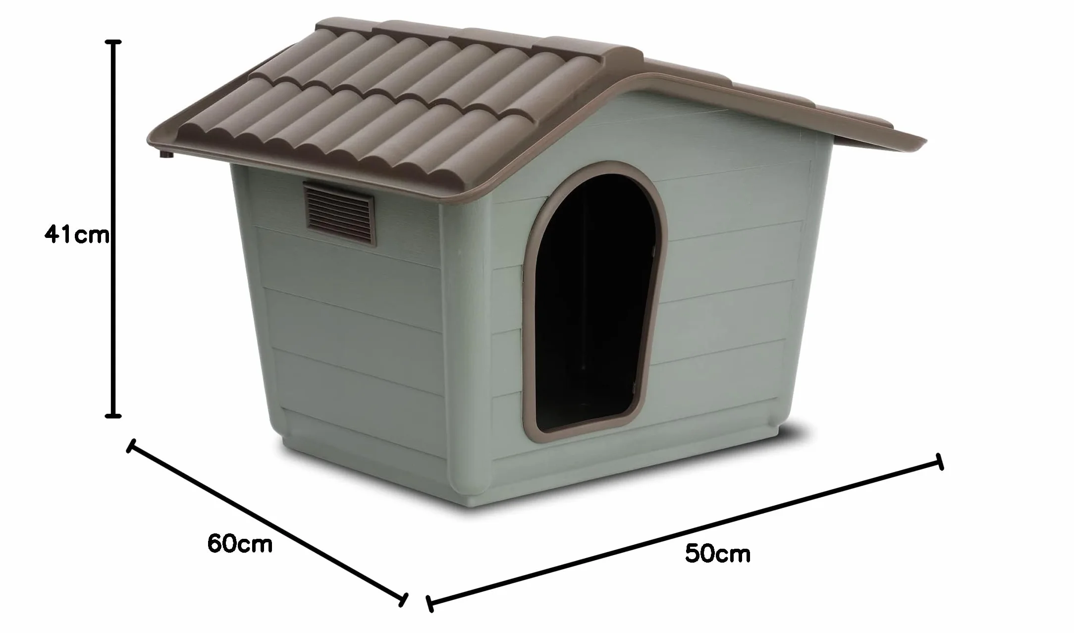 MP BERGAMO VILLA, Cuccia Per Cani Gatti, Cuccia in Materiali Riciclati, Tetto Asportabile, Dimensioni ESTERNE 60x50x41 Dimensioni INTERNE 40x30x35cm