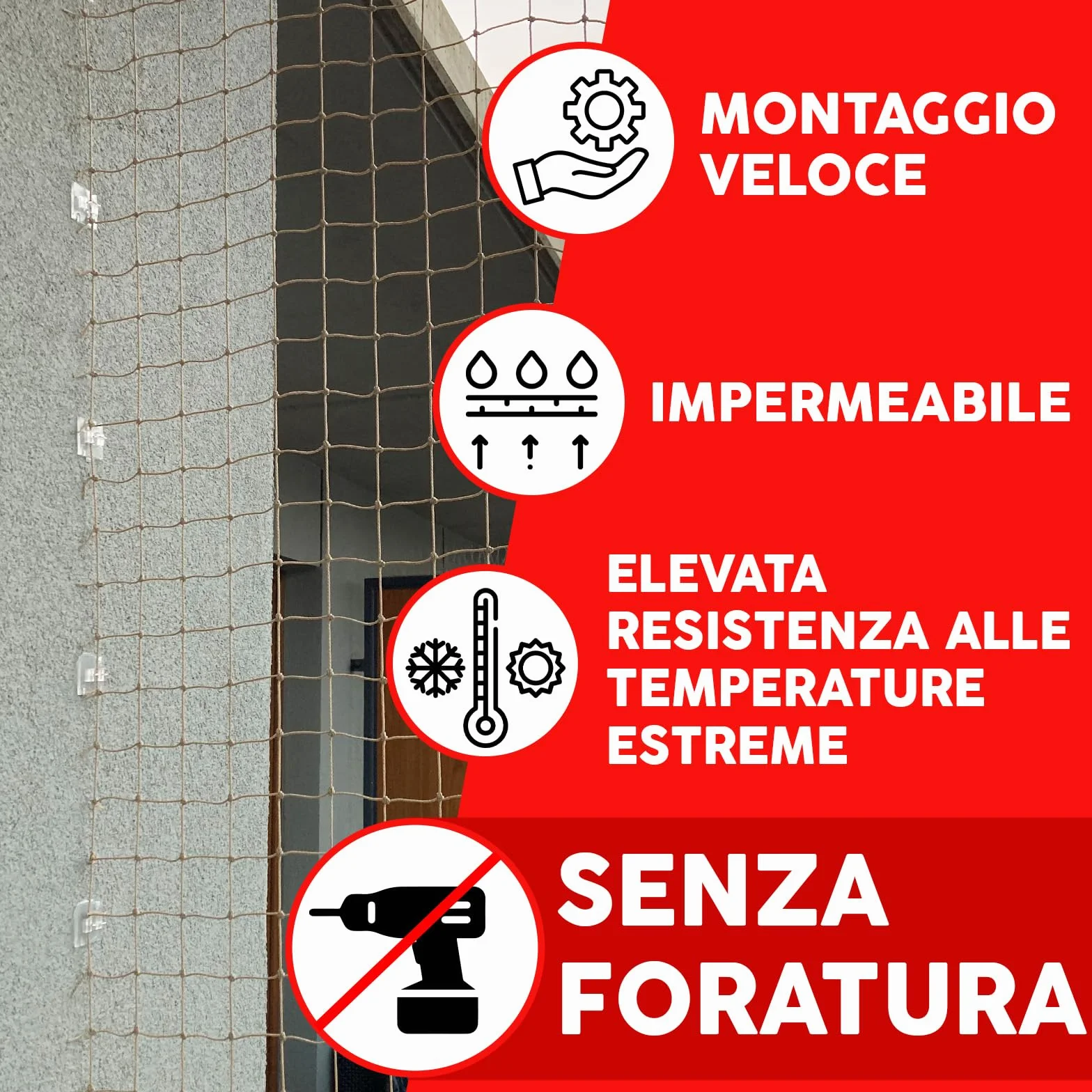 50 pezzi di ganci adesivi con 30ml di colla per montaggio, extra resistenti, per rete per gatti sul balcone – senza forare, trasparenti, resistenti agli agenti atmosferici, montaggio facile e veloce