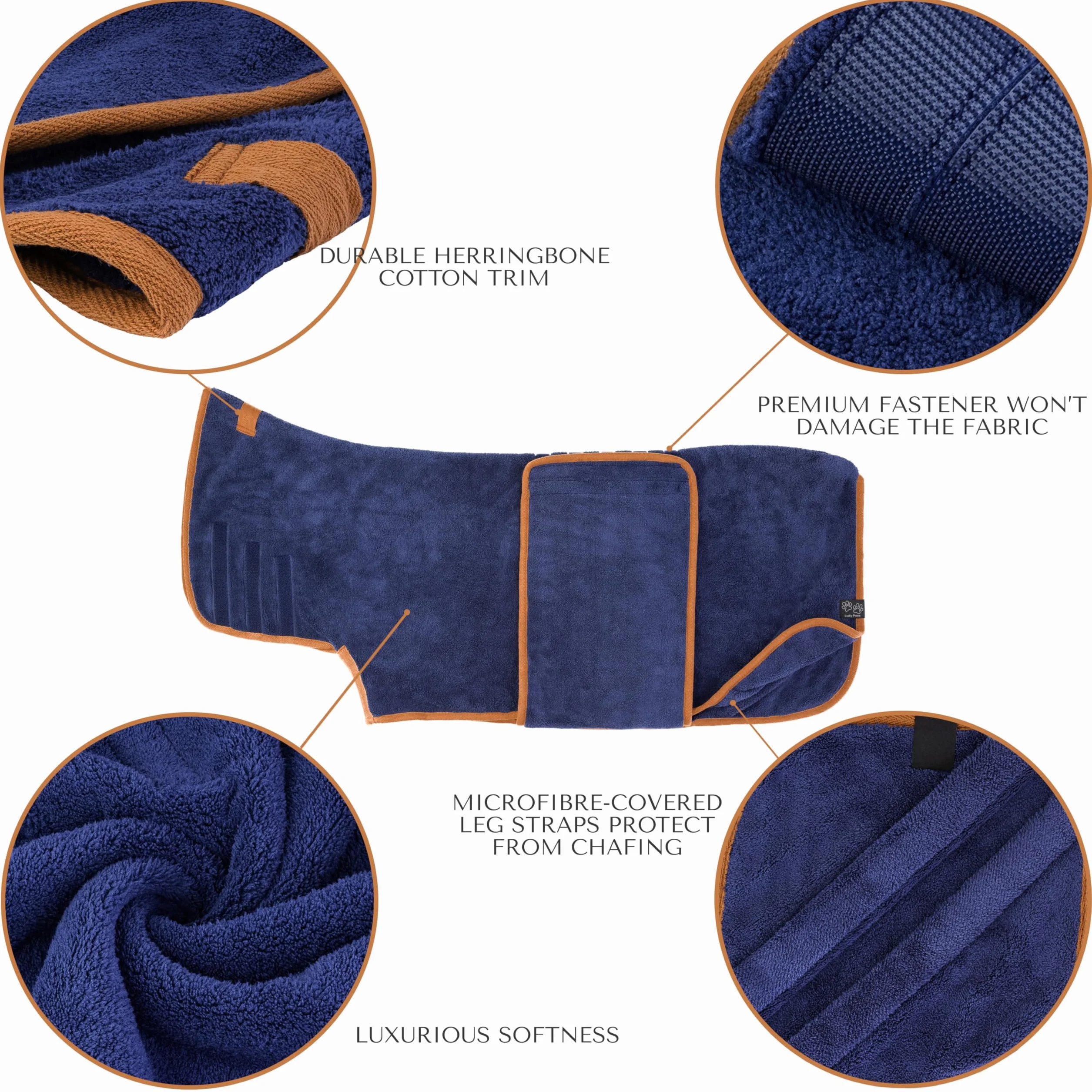 Lucky Paws® Accappatoio per cani UK – Lussuoso asciugamano a doppio strato – asciuga i cani in pochi minuti – accappatoio ultra assorbente e super morbido (S, rosa polvere)