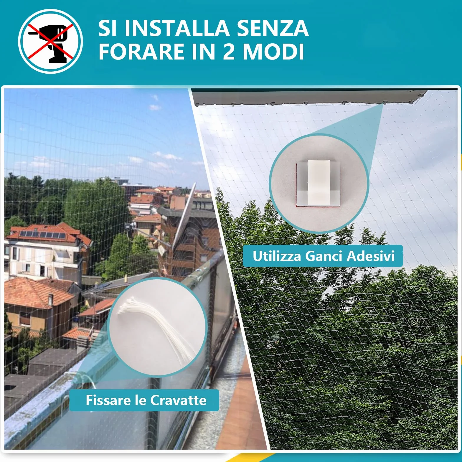 Rete Protezione per Gatti Balcone, Rete per Gatto Senza Trapano Rete Trasparente Protettiva per Terrazzo Gatti per Balconi, Finestre (8x3m)