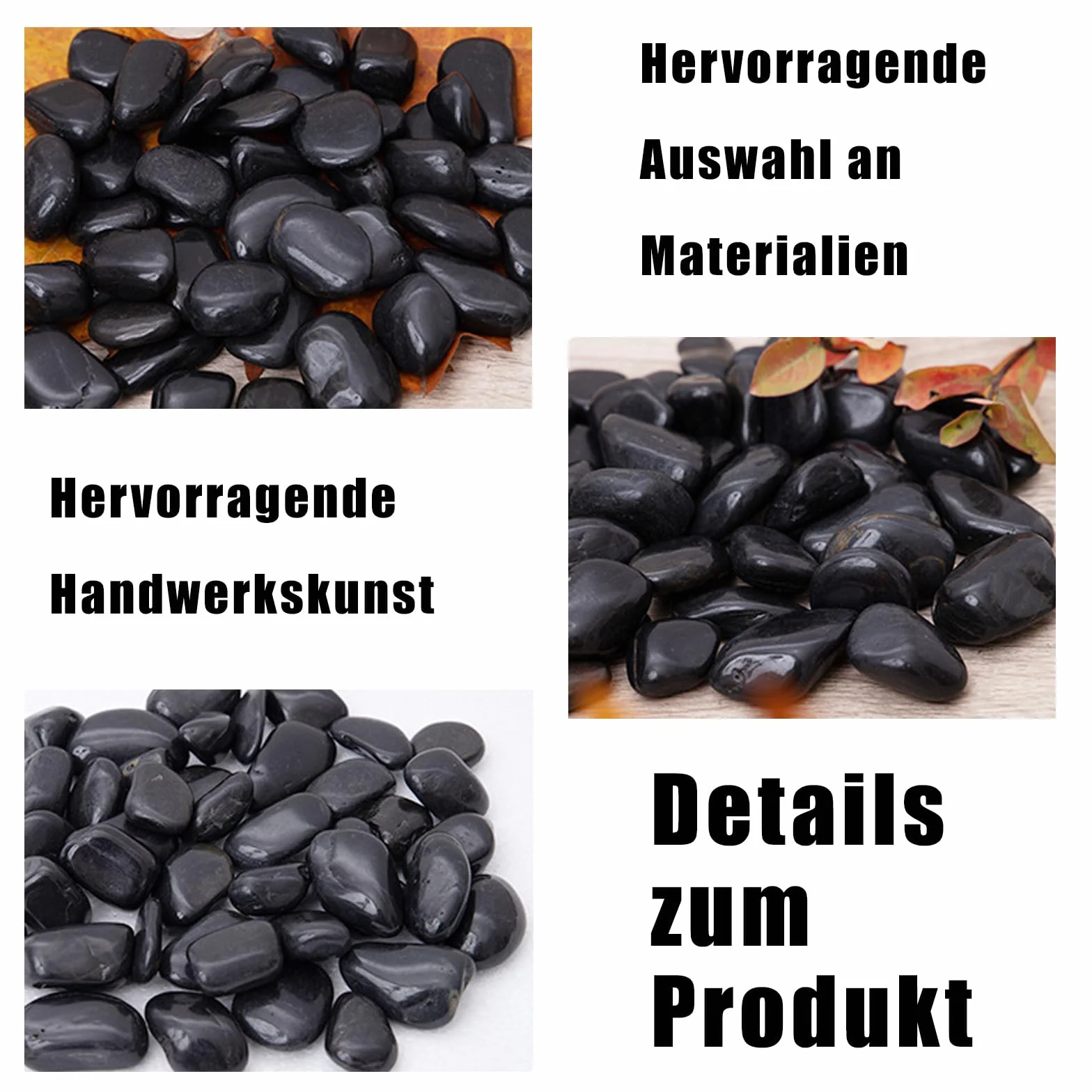 Ciottoli, 2-4 cm Ciottoli Nero da Giardino, 1kg Pietre Decorative, Pietre Decorative Lucidate, per la Cura del Paesaggio, la Decorazione Della Casa, L'artigianato, i Progetti Artistici