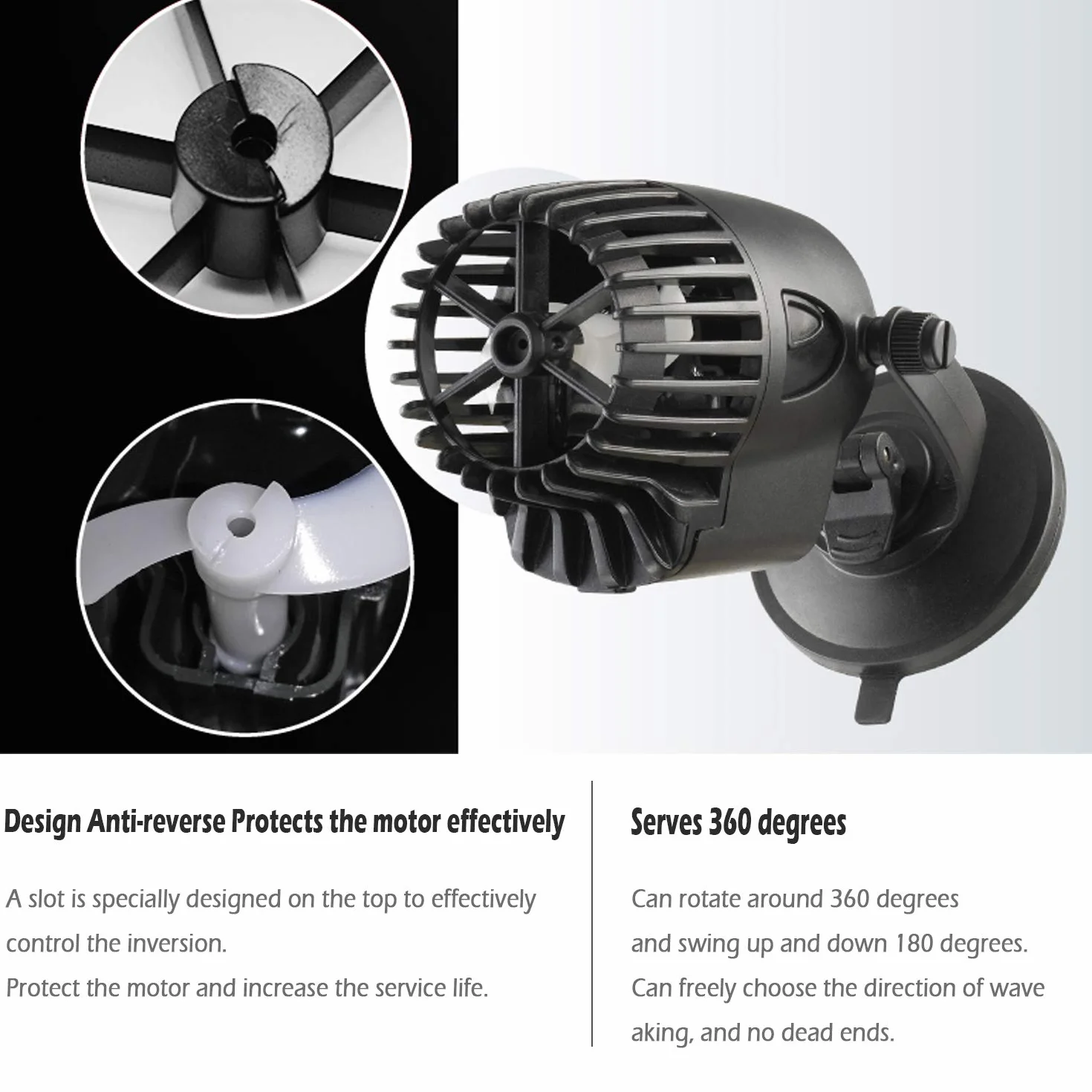 BPS Pompa di flusso dell'acquario 10000L/H Wave Maker Pompa Circolazione Onda 15W QL-300M per Acquari d'acqua dolce e salata BPS-6095