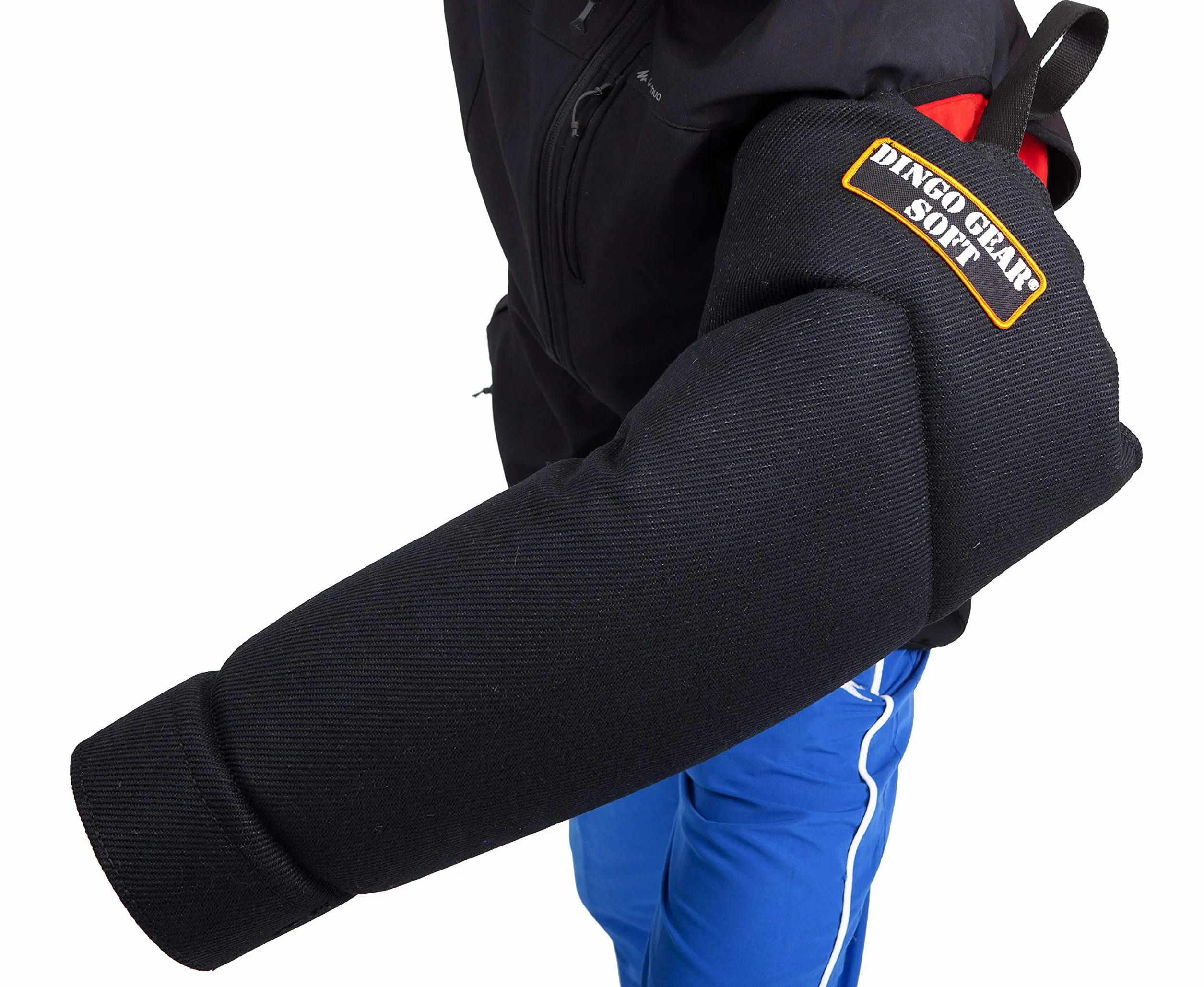 Manicotto per morso di Cane Dingo Gear a Bassa durezza con Impugnatura per addestrare, Realizzato a Mano in Materiale Francese, Nero per Mano Sinistra e Destra